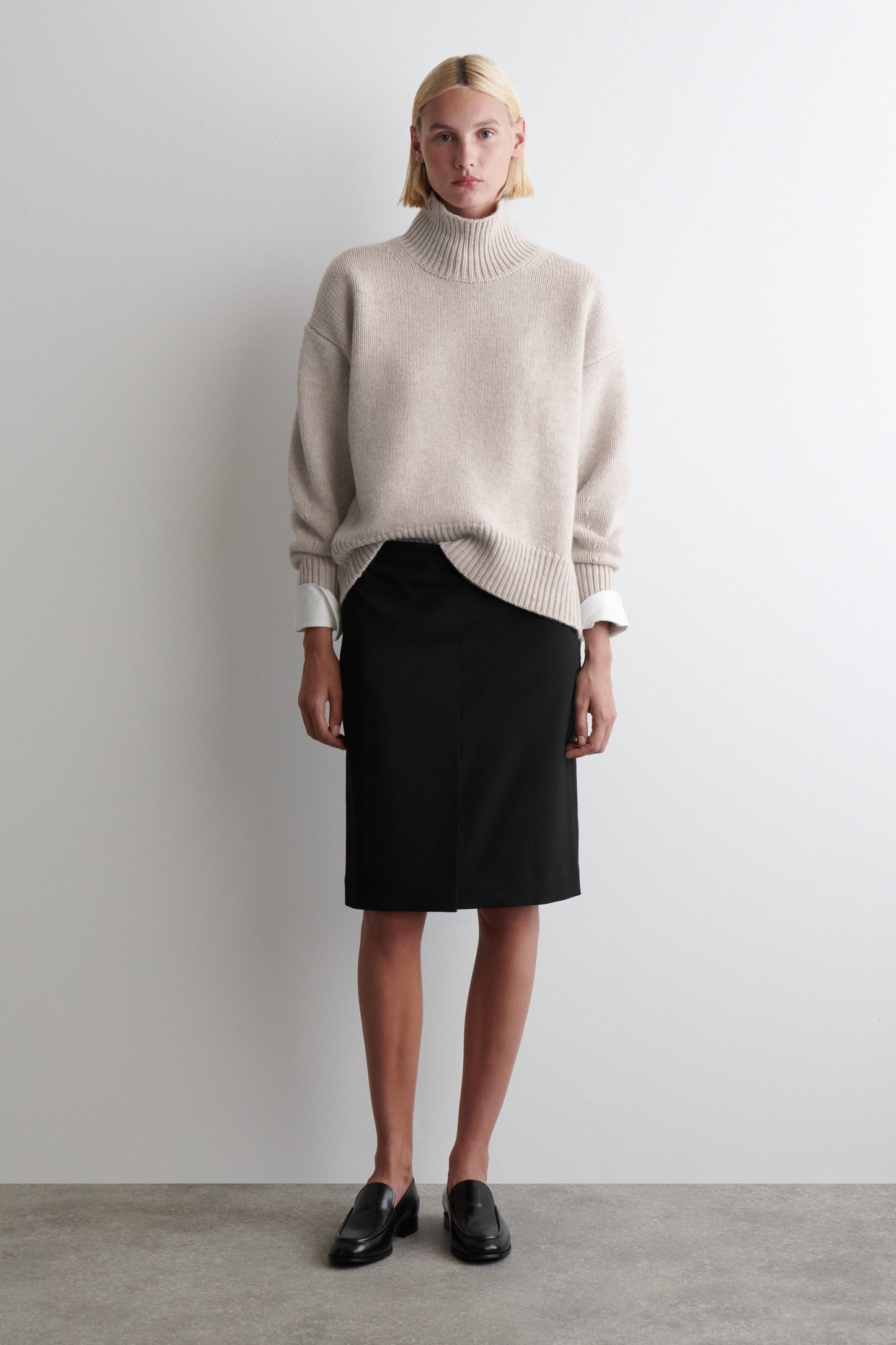 Chunky Funnel-Neck Wool Jumper