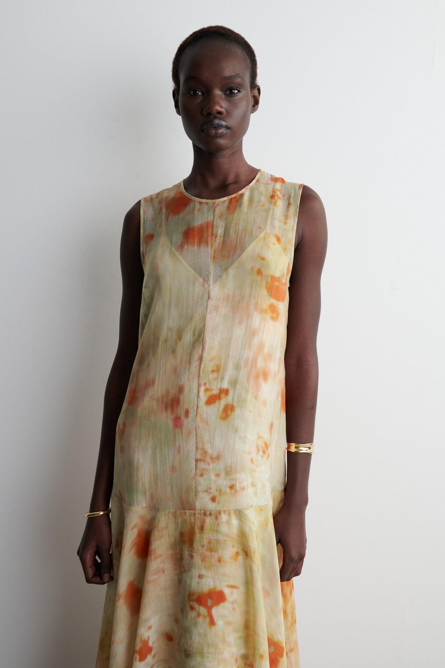 Sheer Floral-Print Maxi Dress