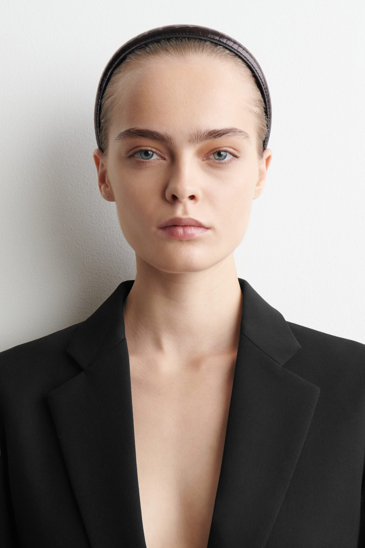Croc-Effect Leather Headband