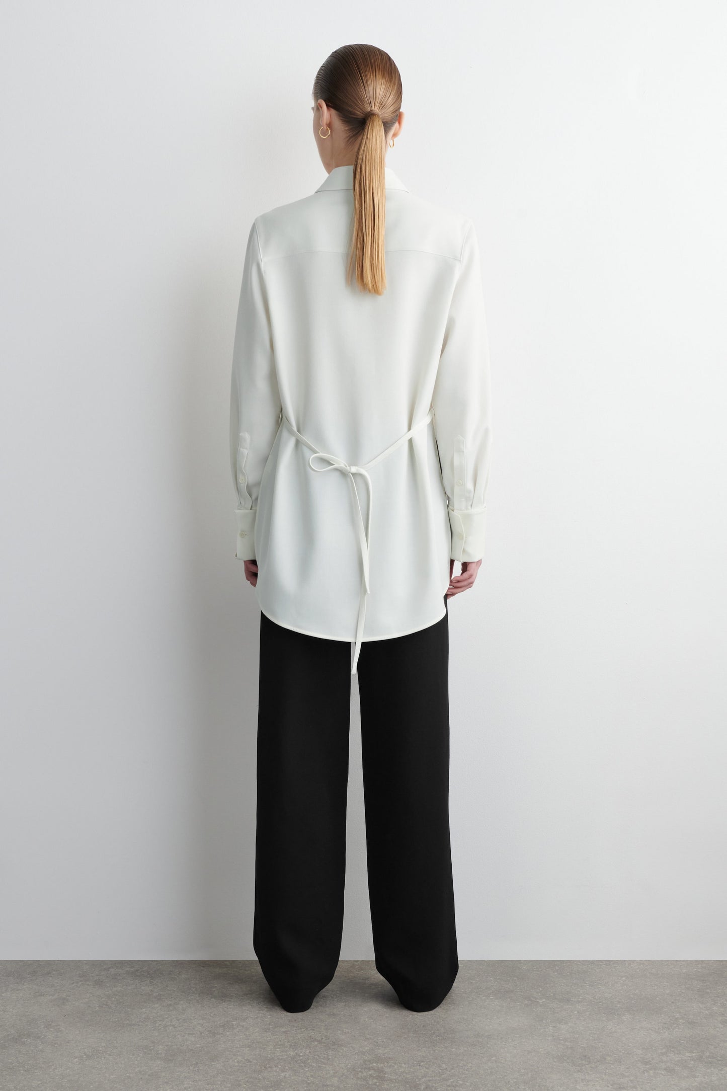 Wool-Blend Tuxedo Shirt