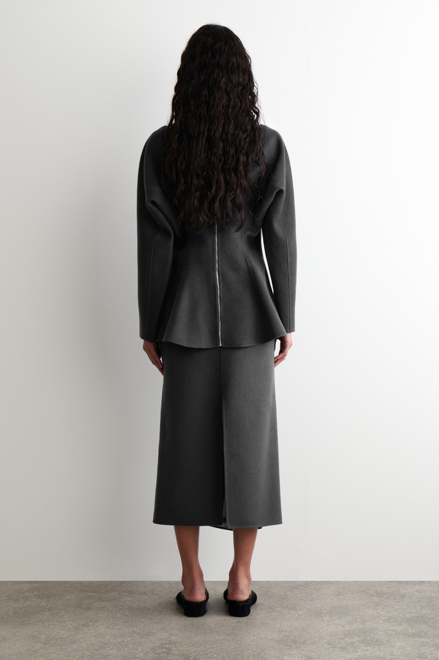 Double-Faced Wool Pencil Skirt