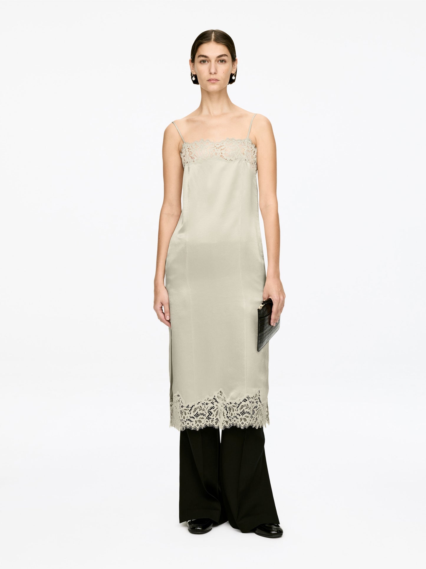 Lace-Detail Strap Dress