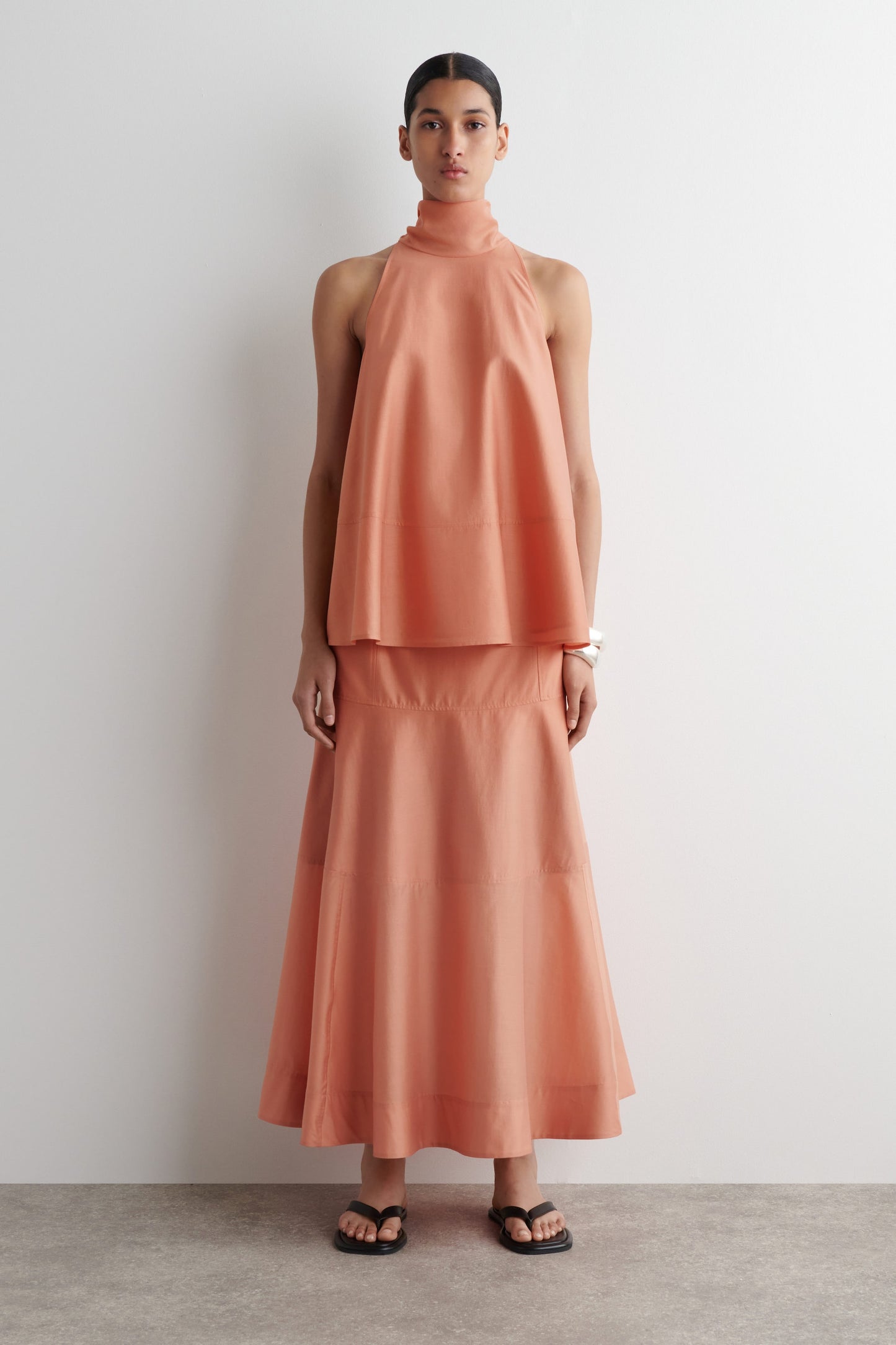 Panelled A-Line Midi Skirt