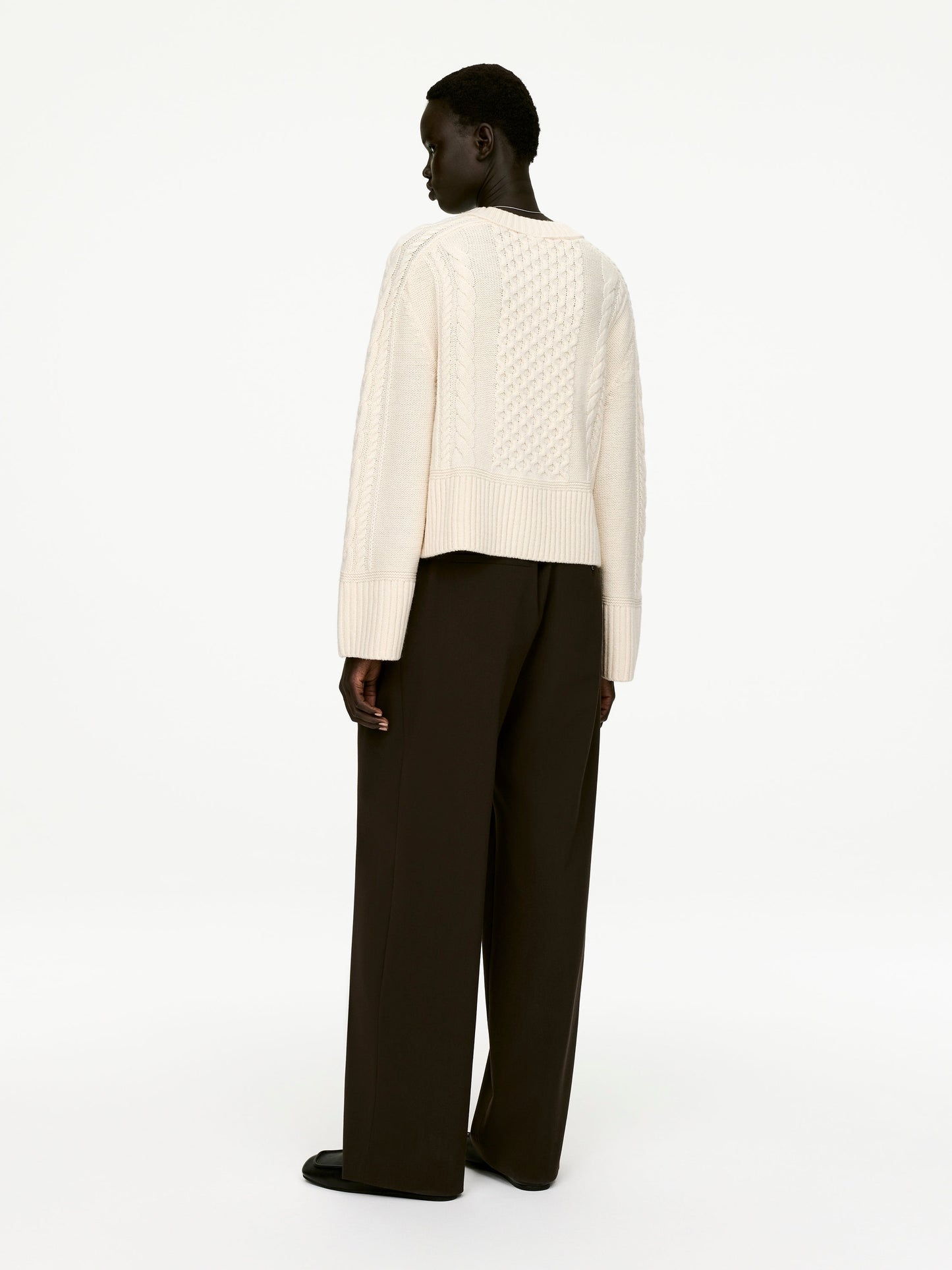 Cable-Knit Wool Cardigan