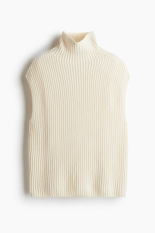 Wool-blend turtleneck sweater vest