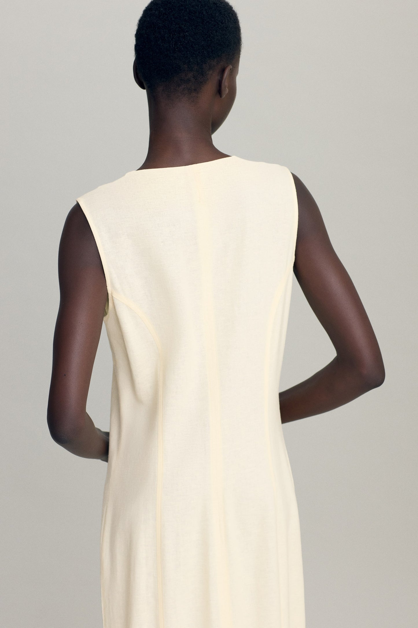 Linen-blend dress