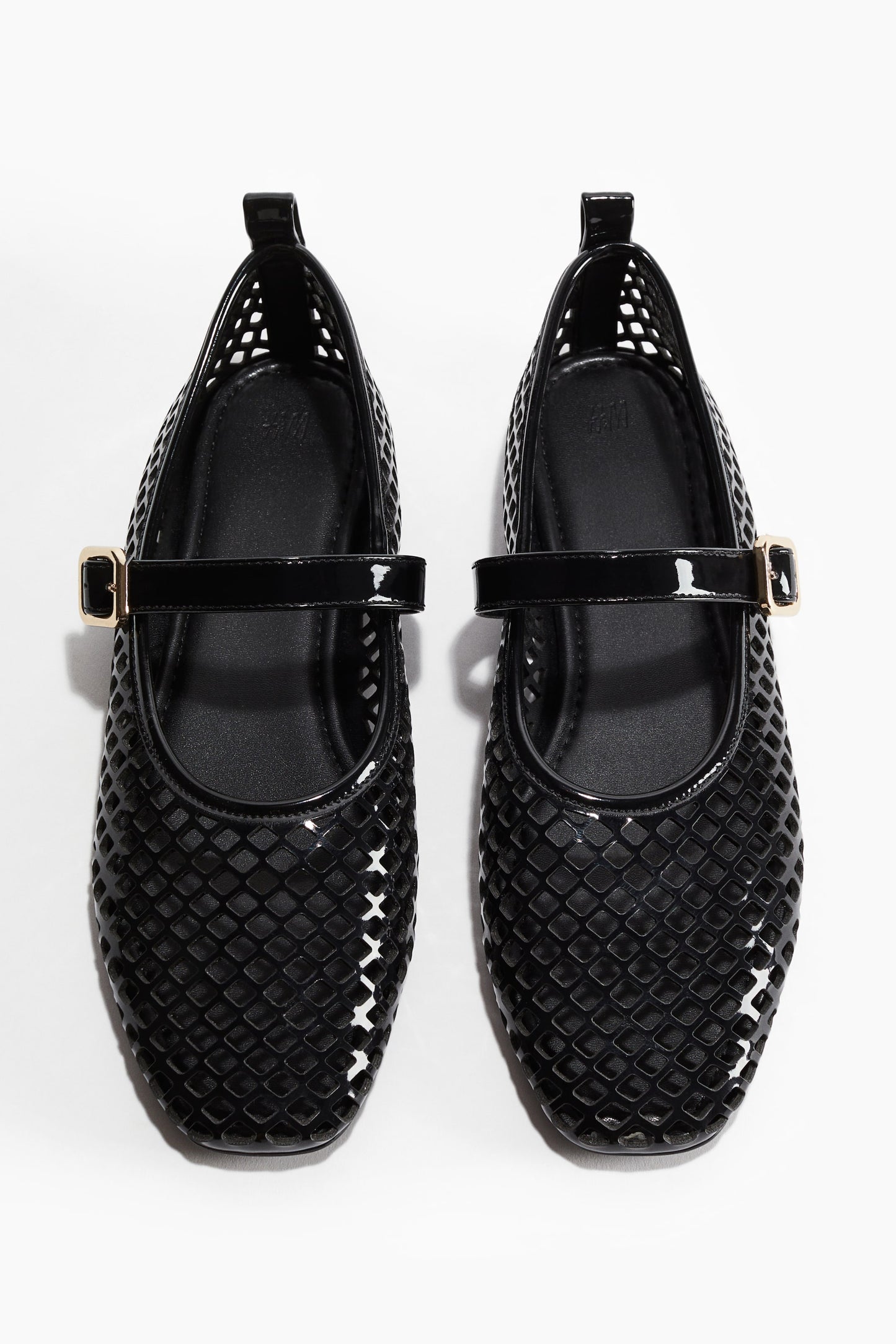 Perforated Mary Jane ballet pumps