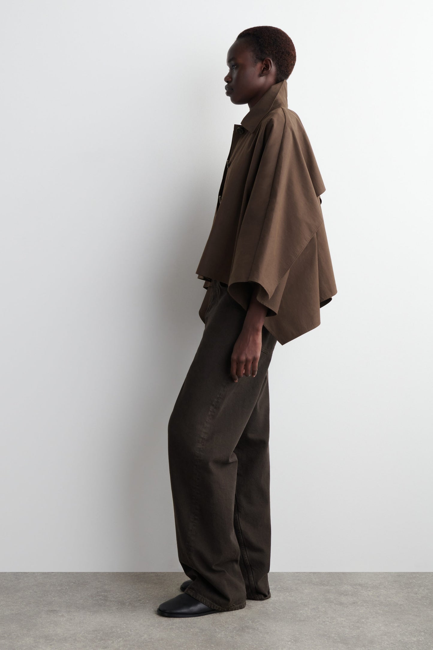 Cropped Trench Coat Cape