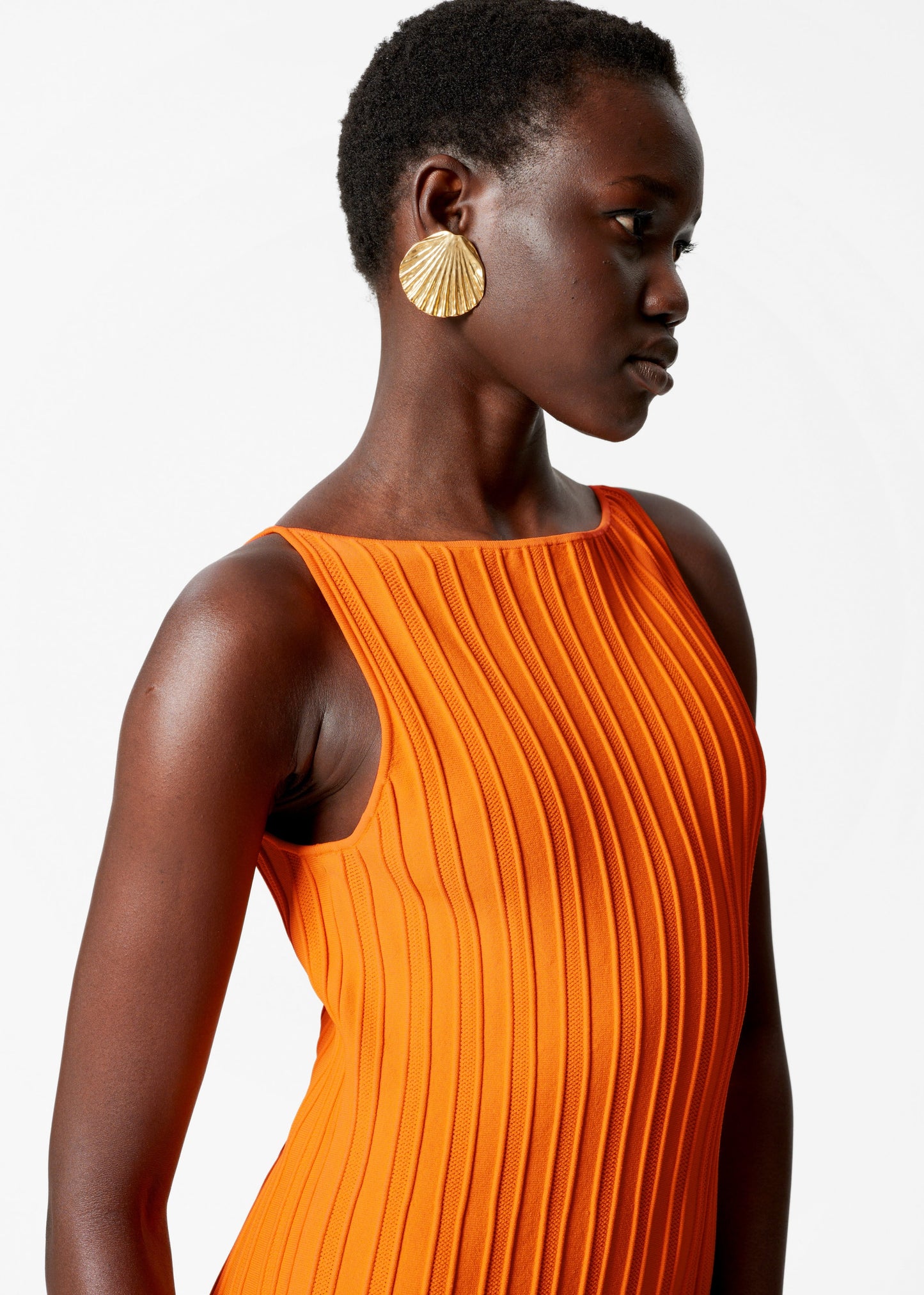 Rib-Knit Midi Dress