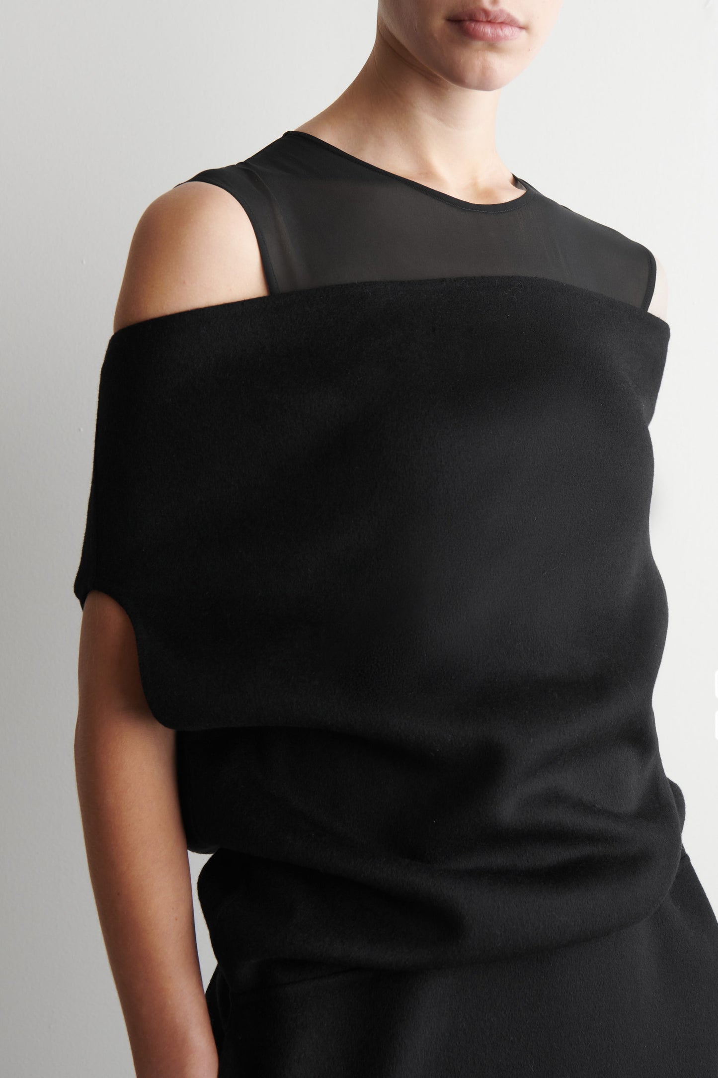Off-The-Shoulder Wool-Silk Dress
