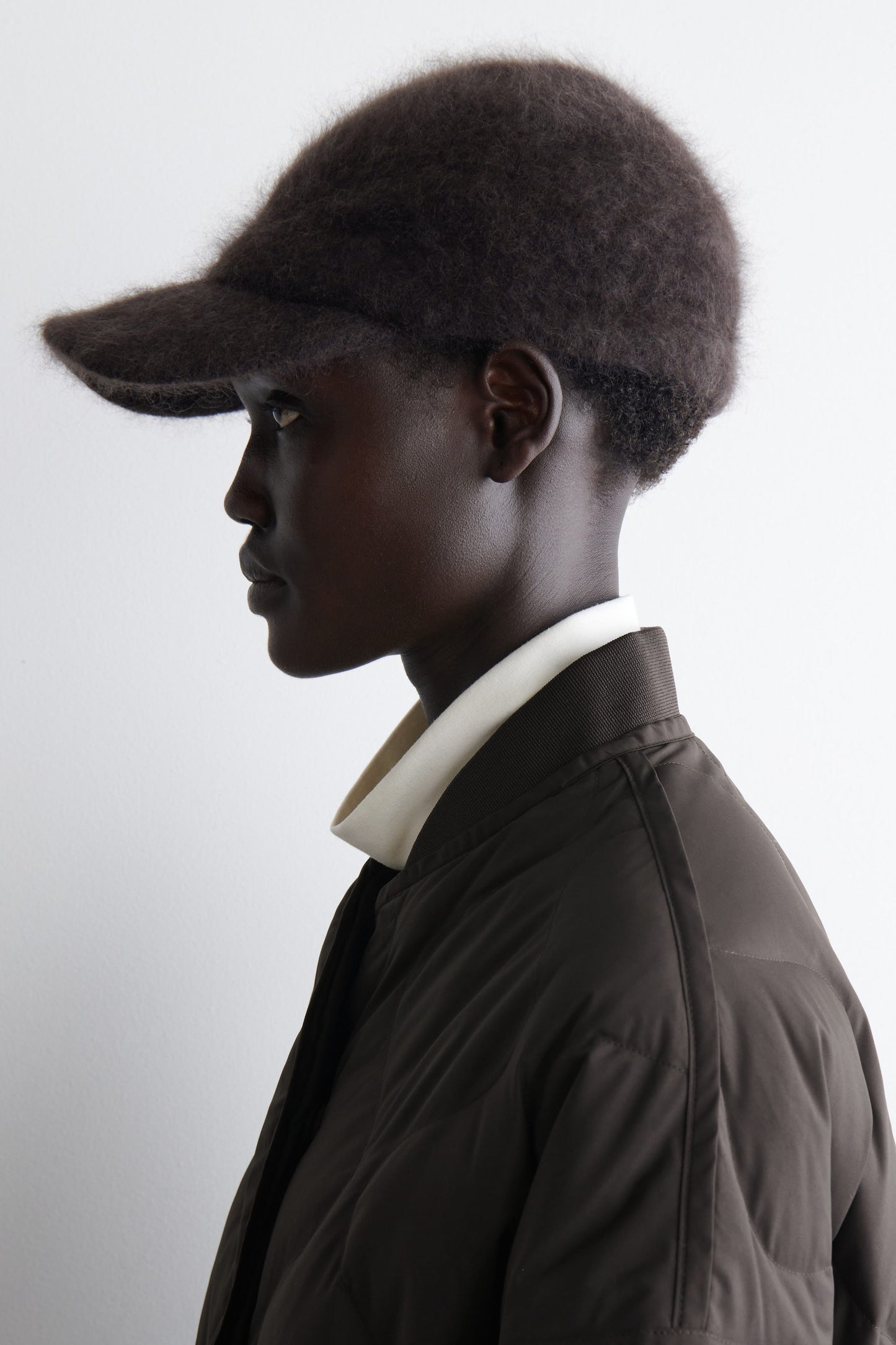 Brushed-Cashmere Baseball Cap