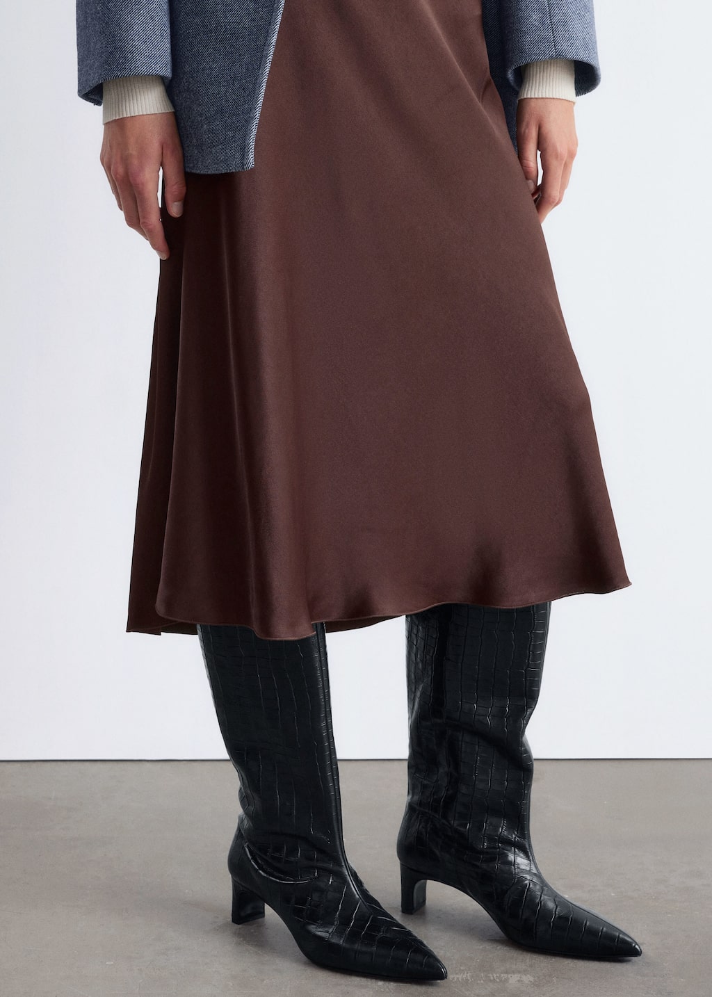 Satin Midi Skirt