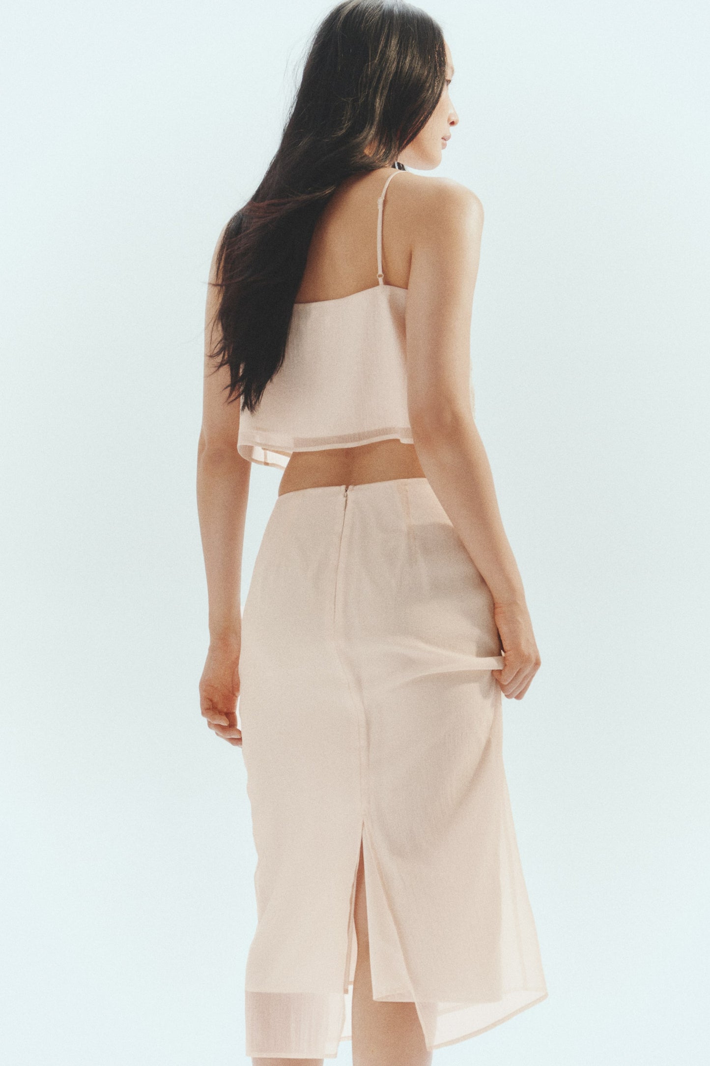 Bead-embroidered skirt