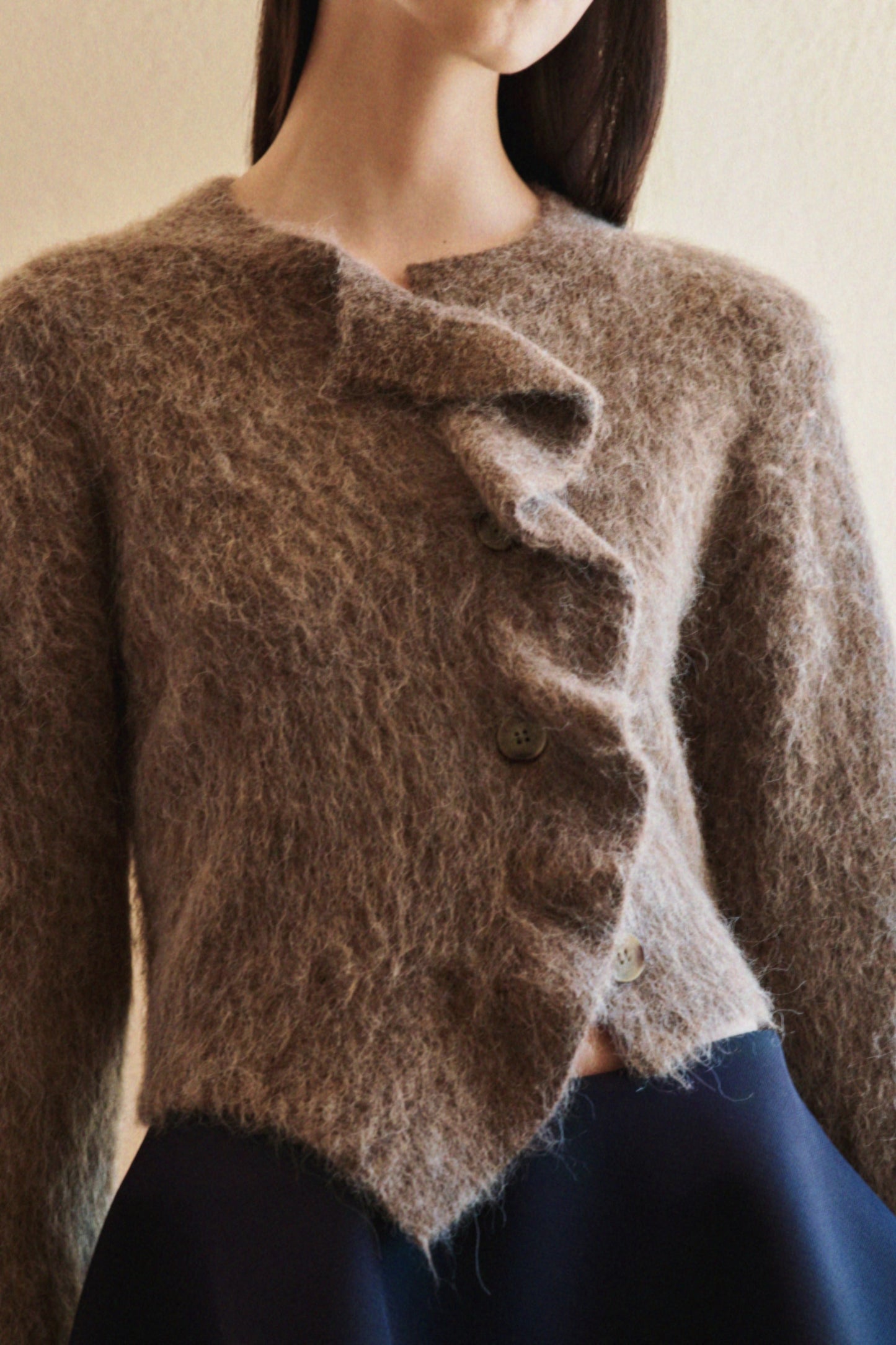 Alpaca-blend cardigan