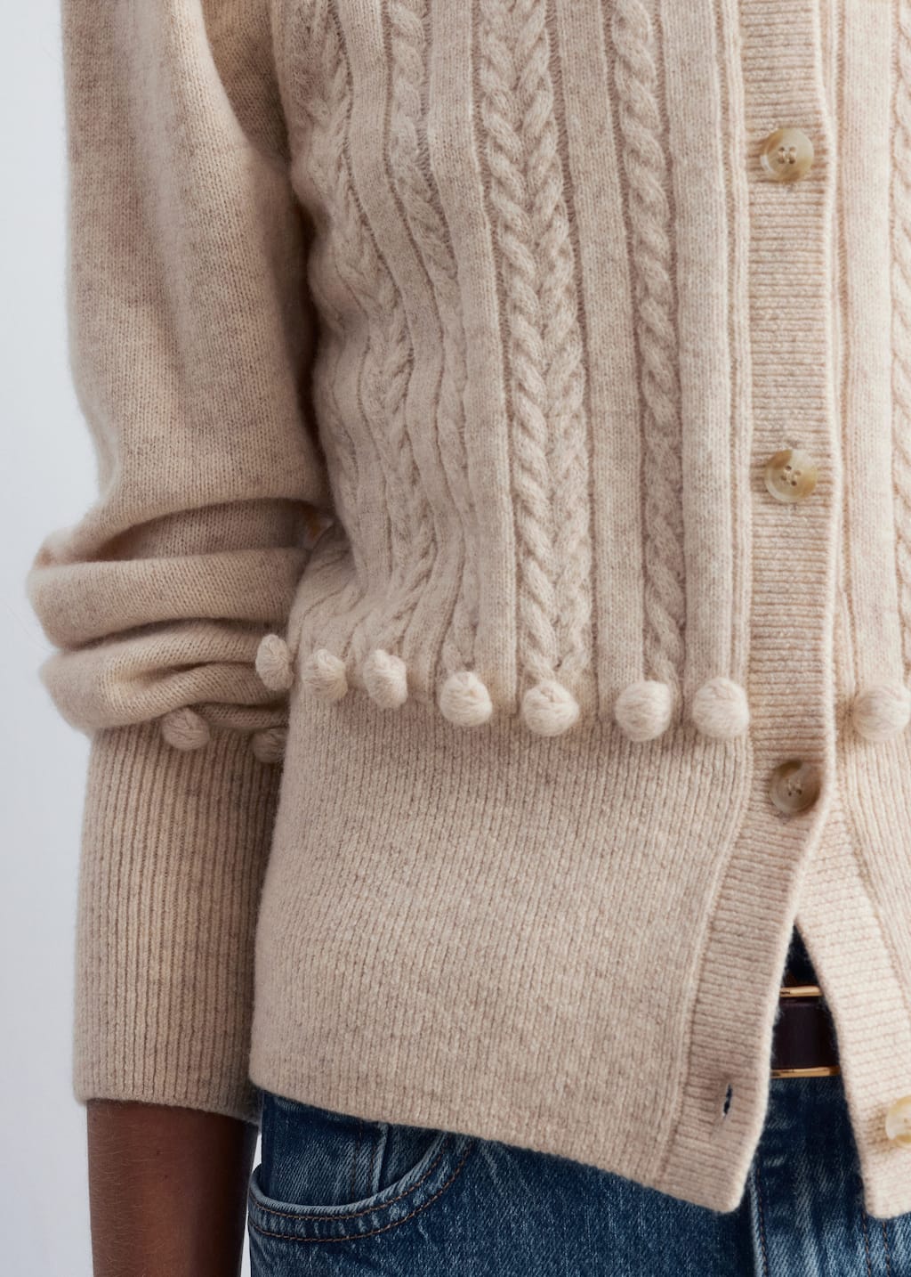 Cable-Knit Wool Cardigan