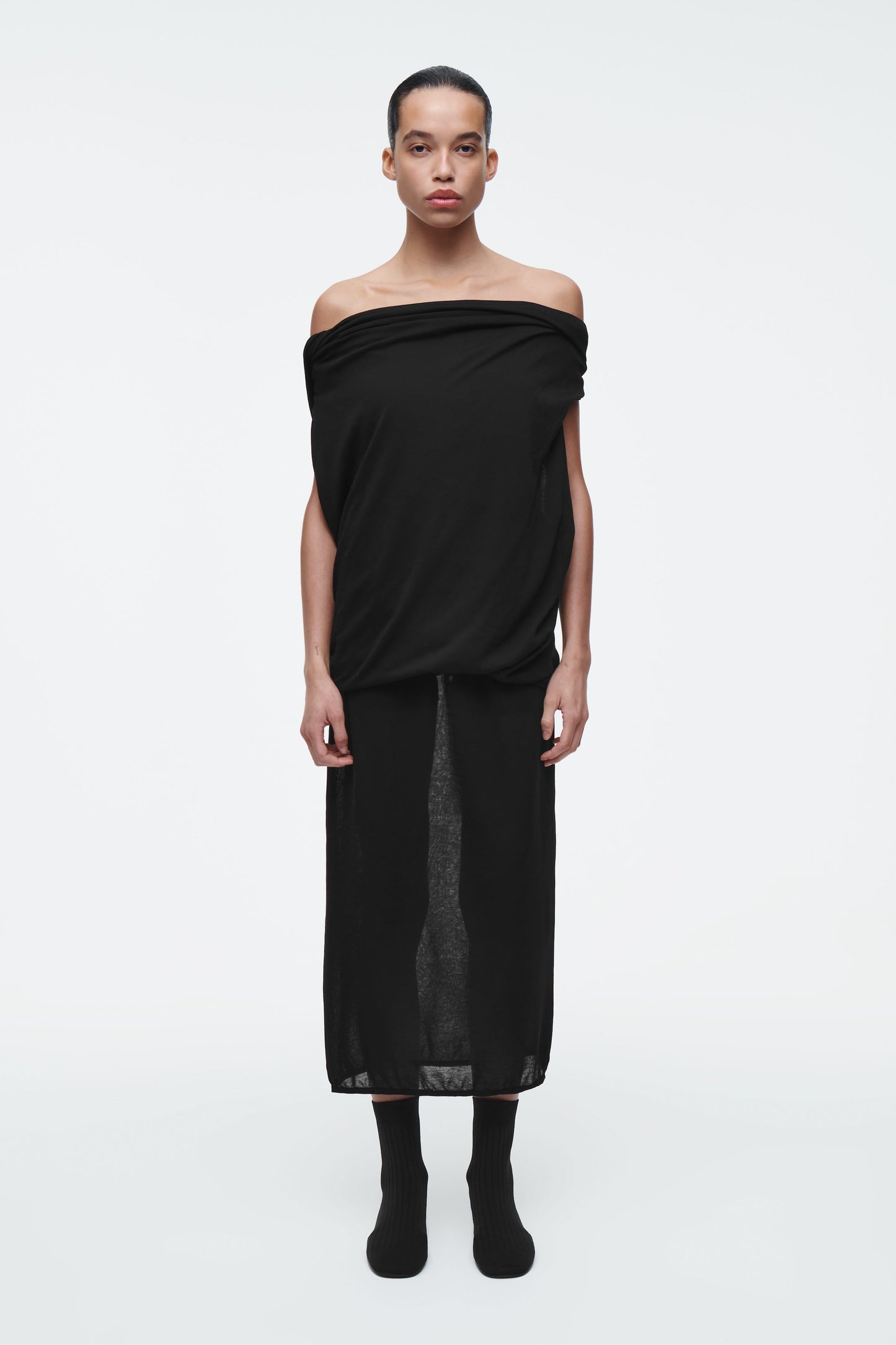 Draped knitted top