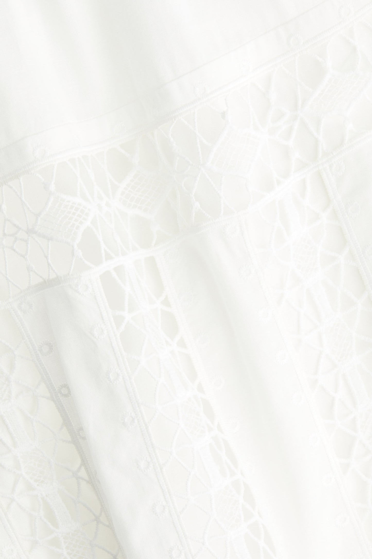 Lace-inset cotton dress