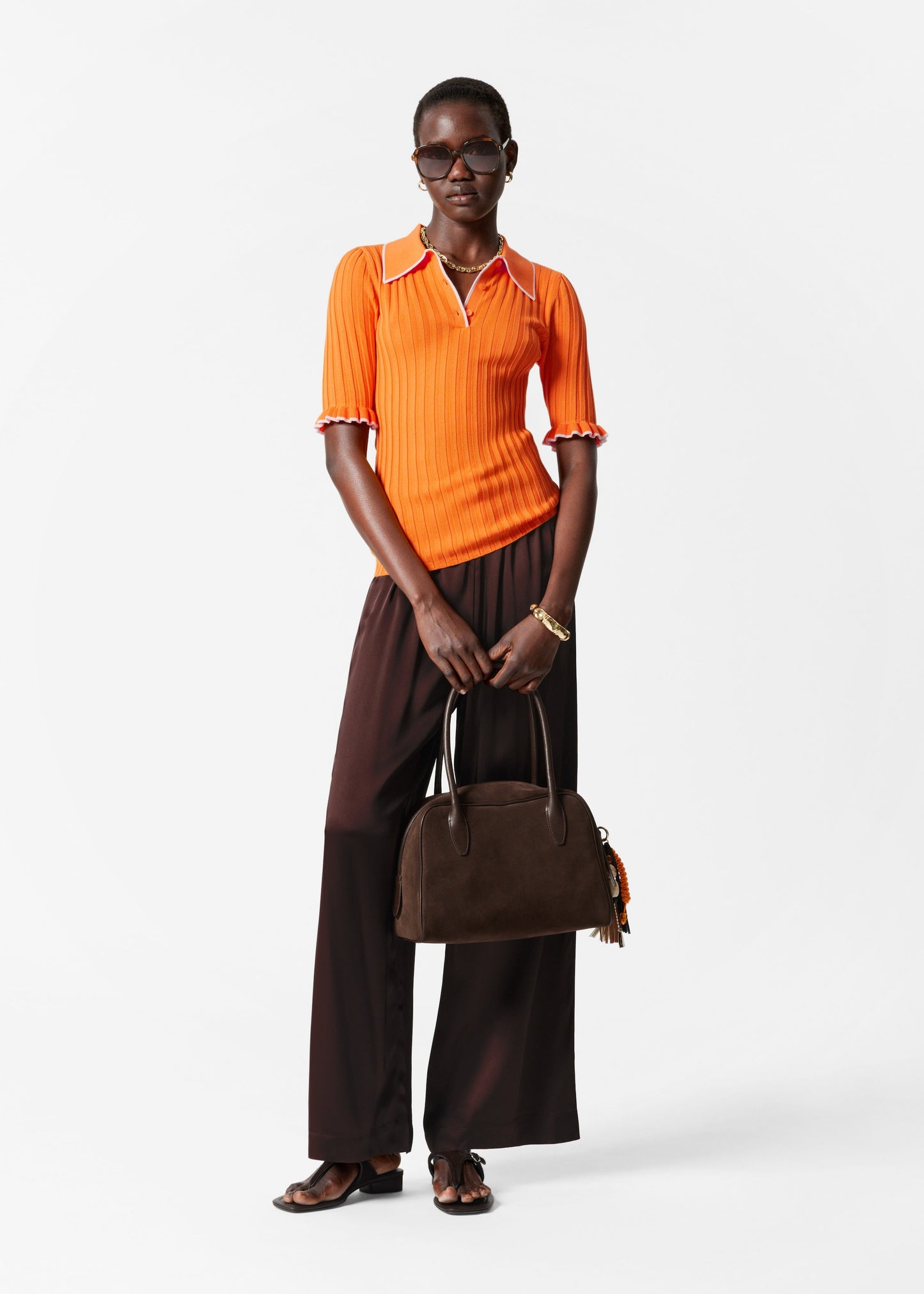 Rib-Knit Polo Shirt