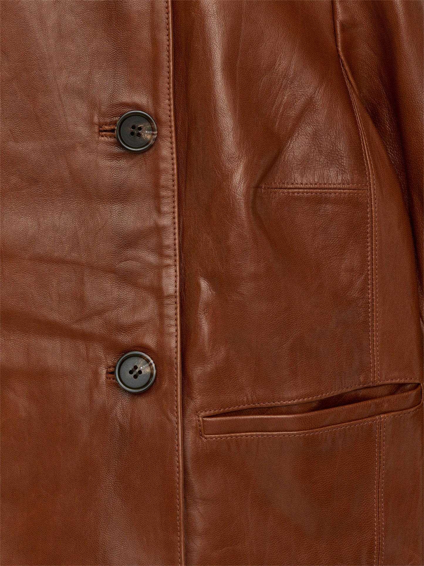 Double-Breasted Leather Jacket