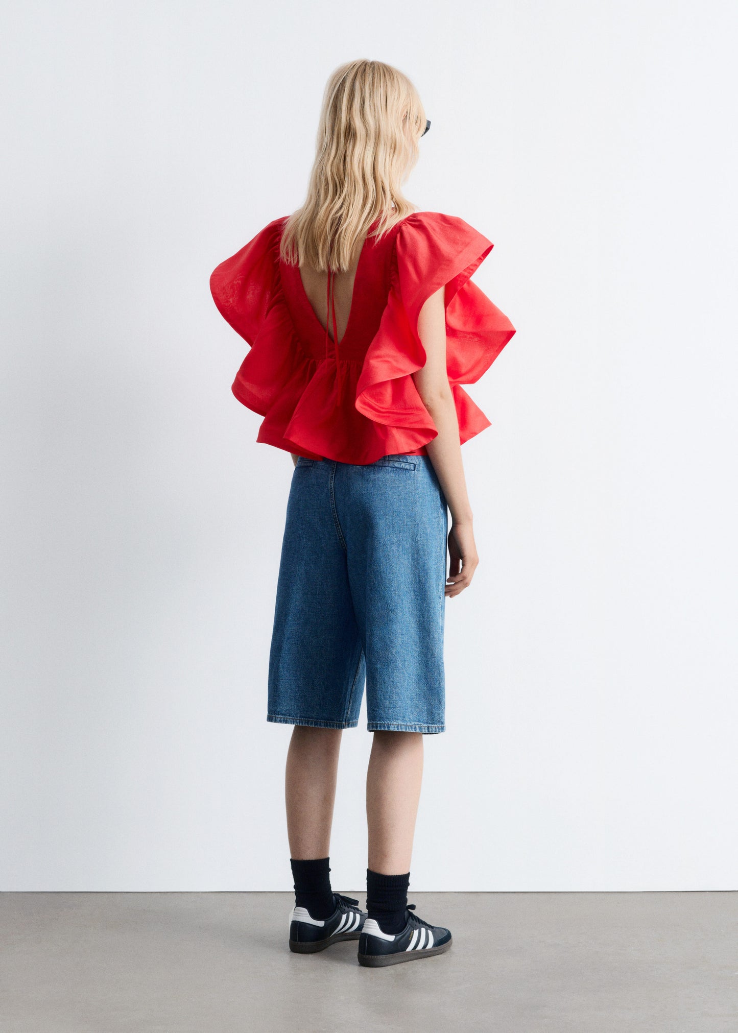 Ruffle V-Neck Blouse