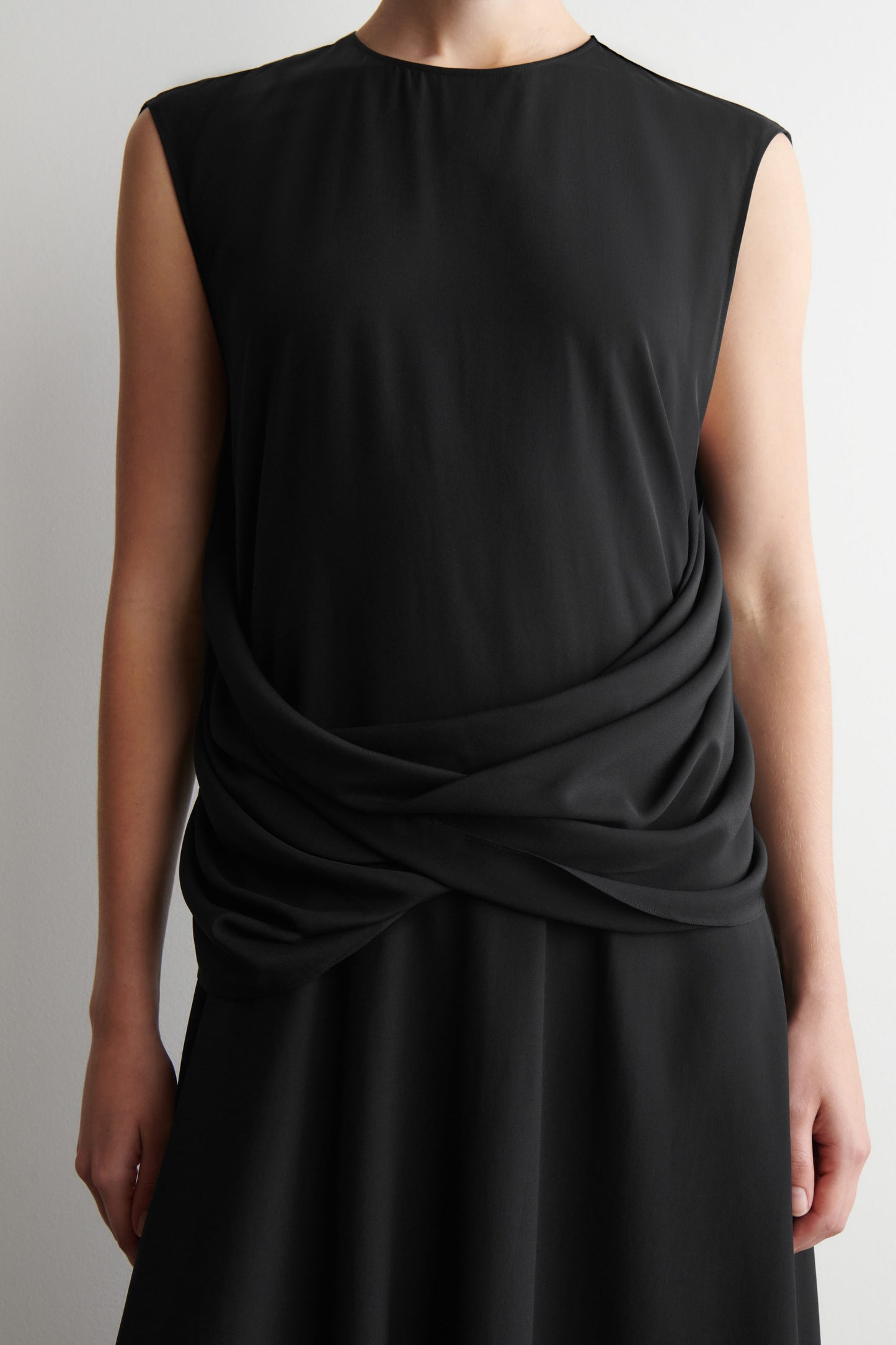 Draped Silk Maxi Dress