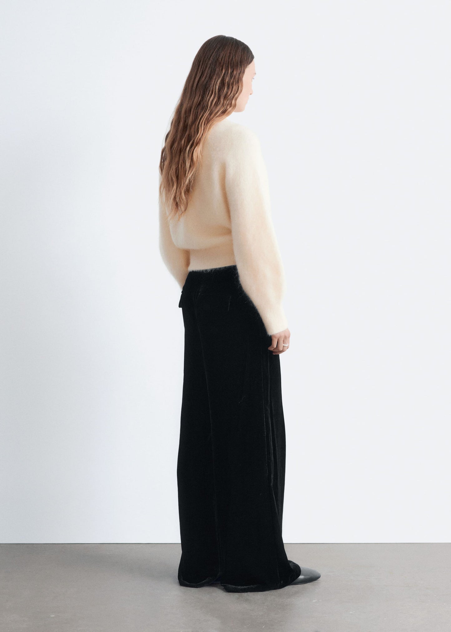 Wide-Leg Velvet Trousers
