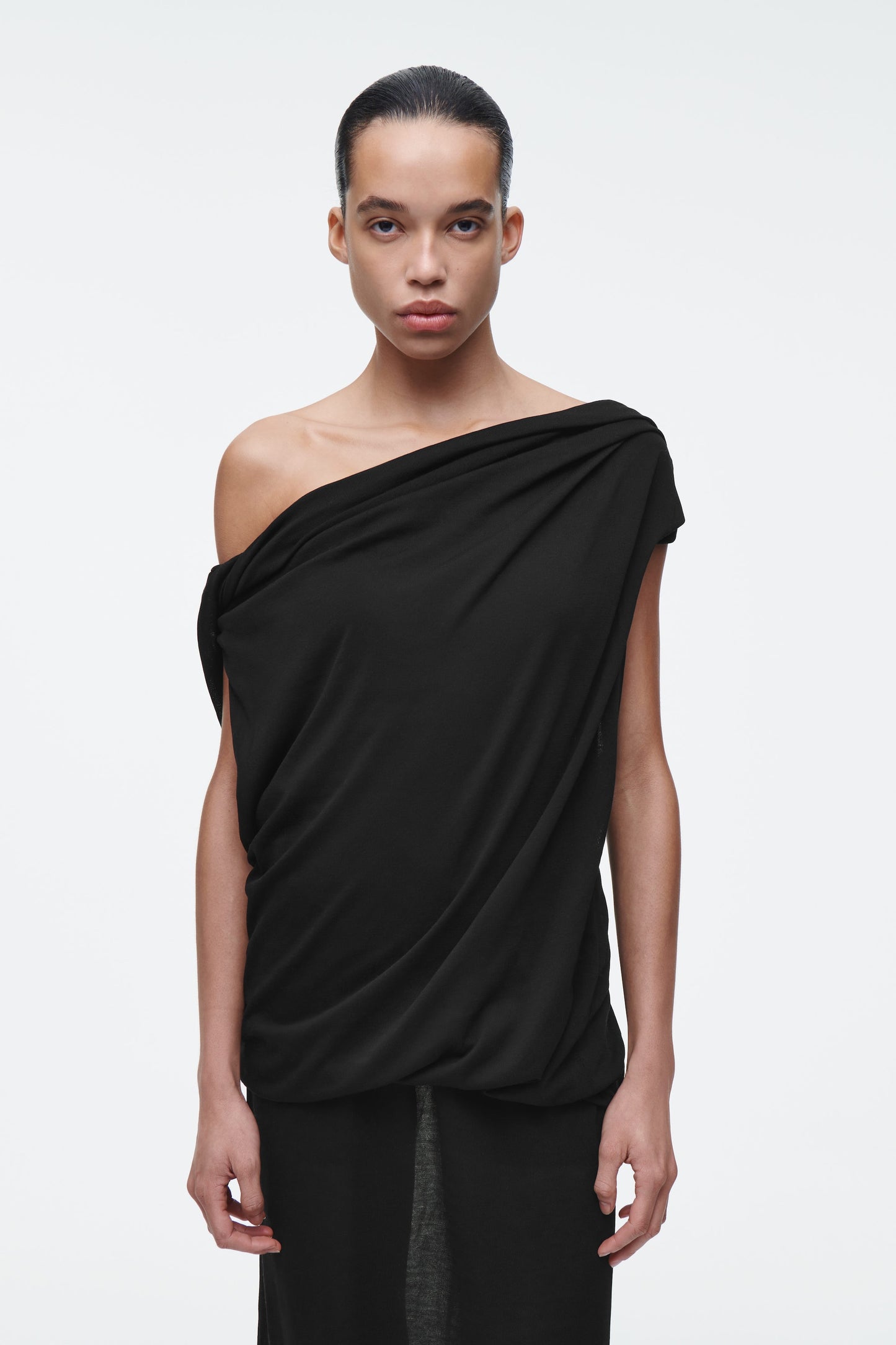 Draped knitted top