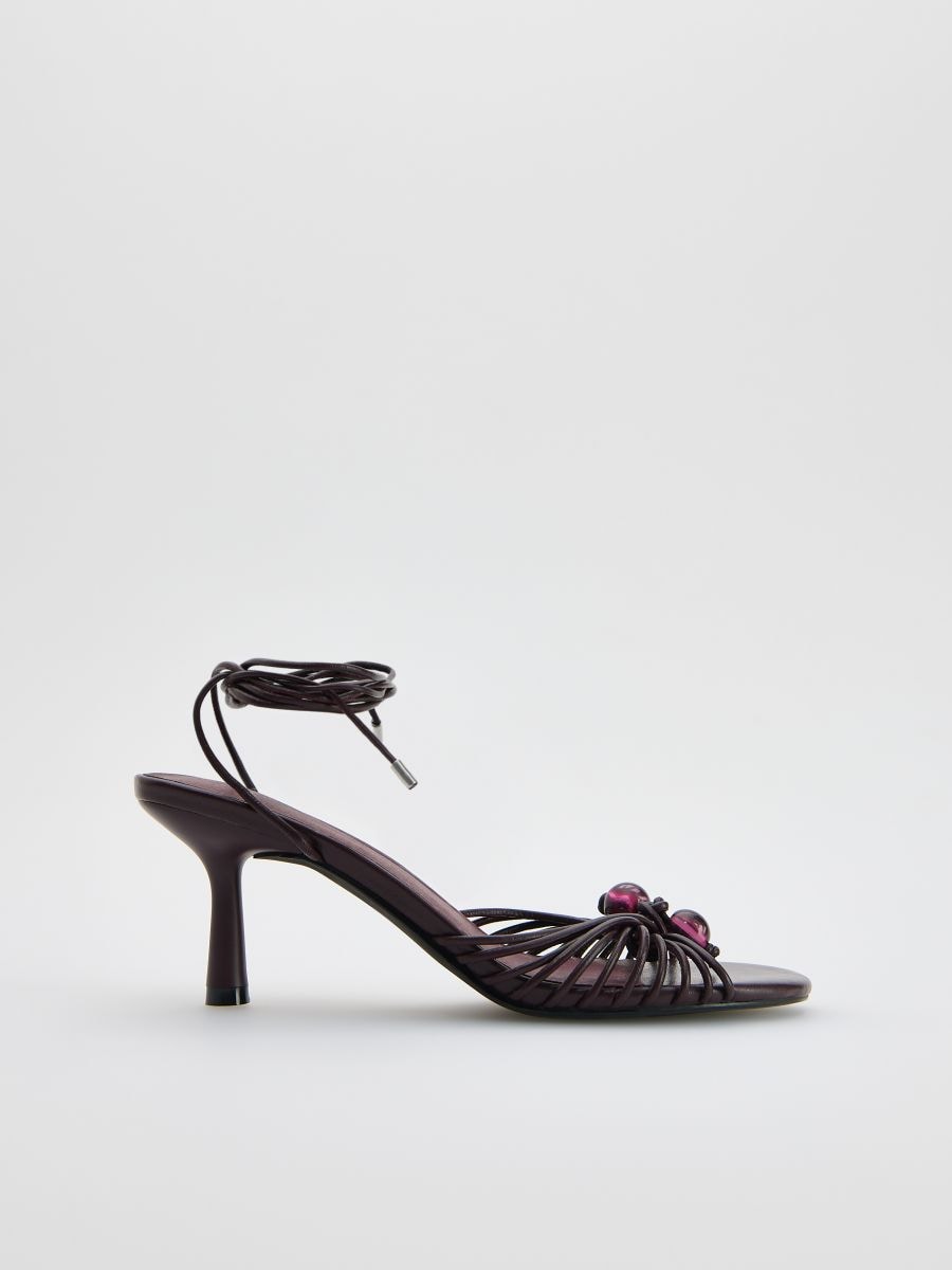 Heeled leather sandals
