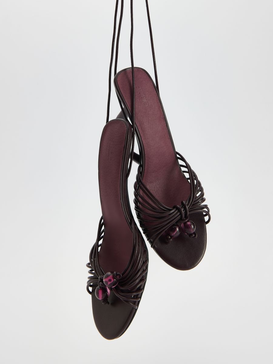Heeled leather sandals