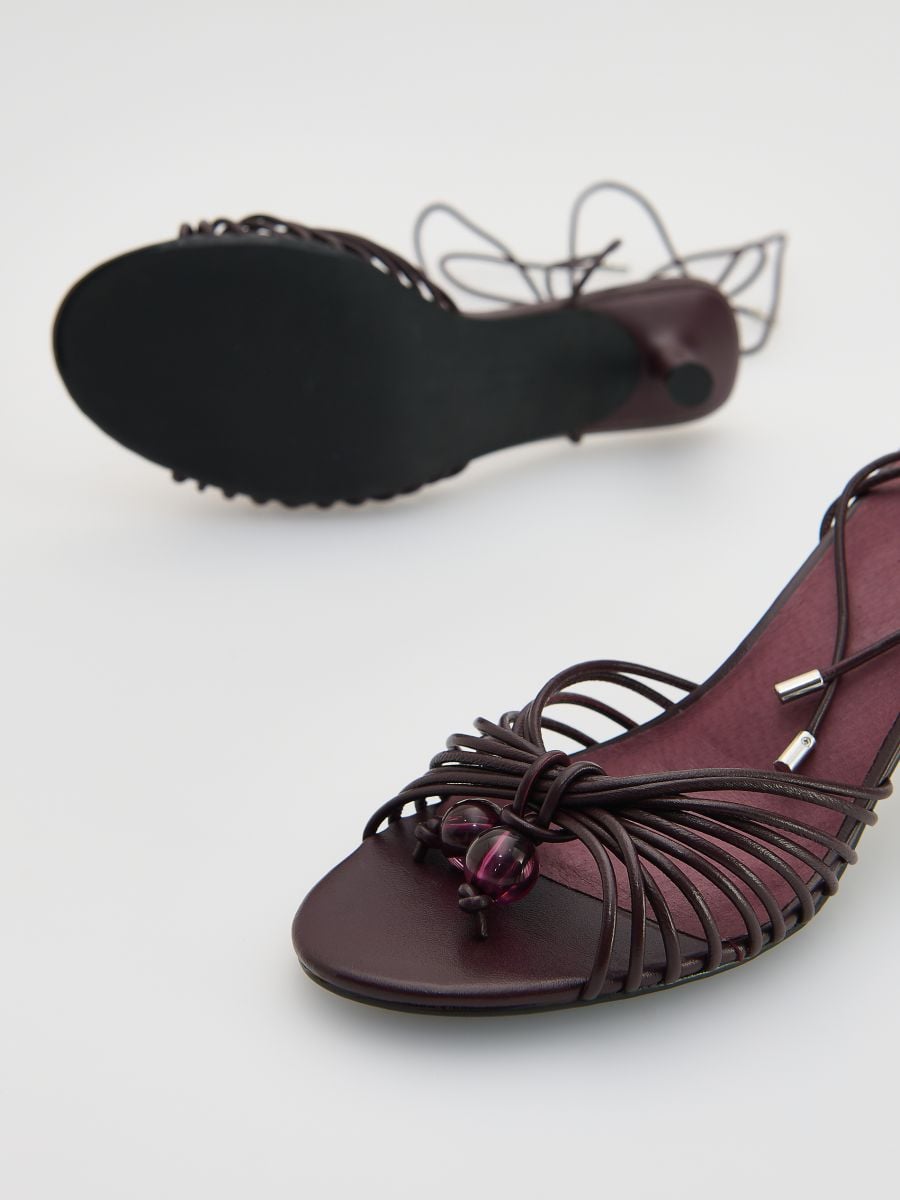 Heeled leather sandals