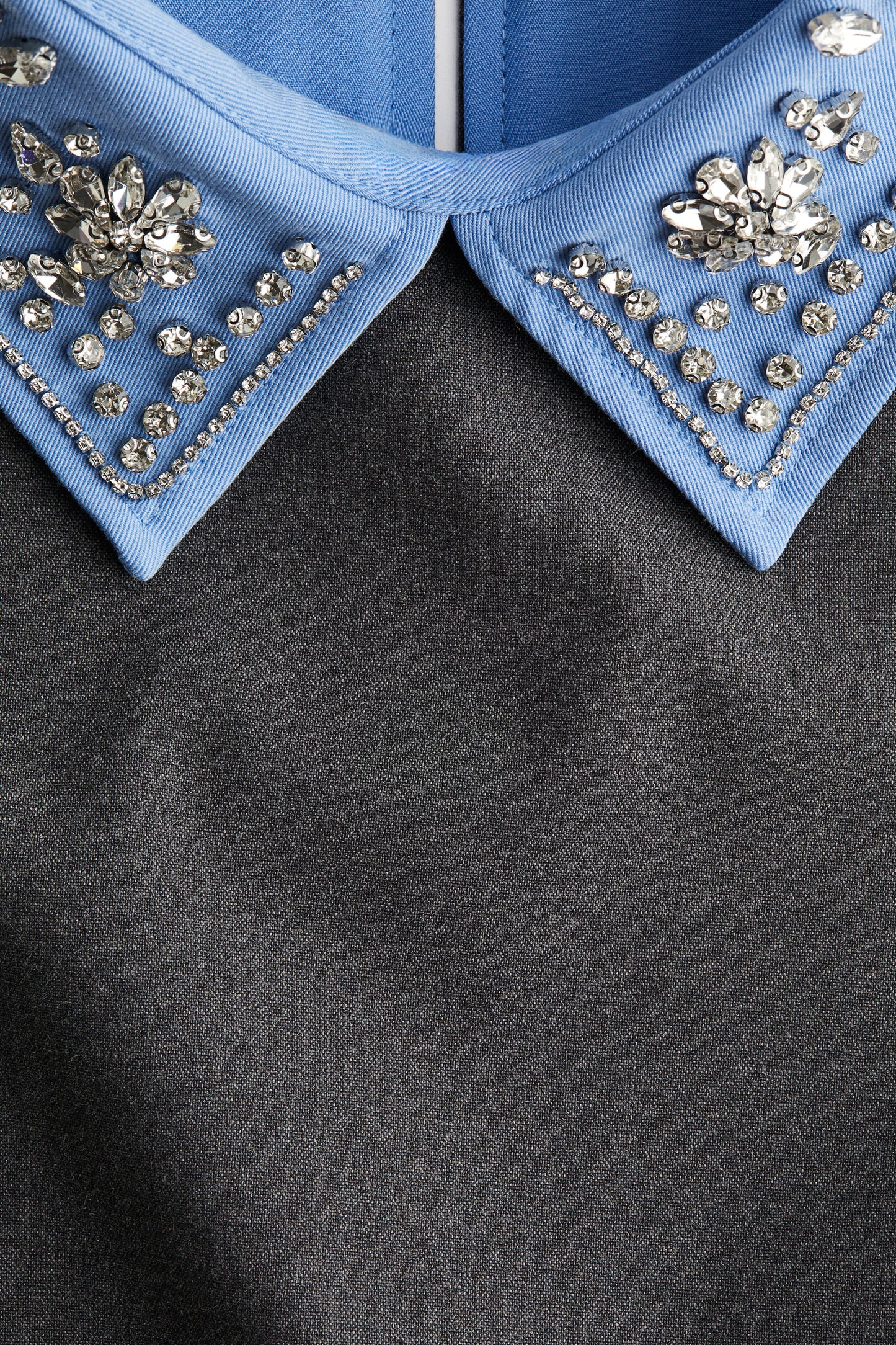 Embellished-collar A-line dress