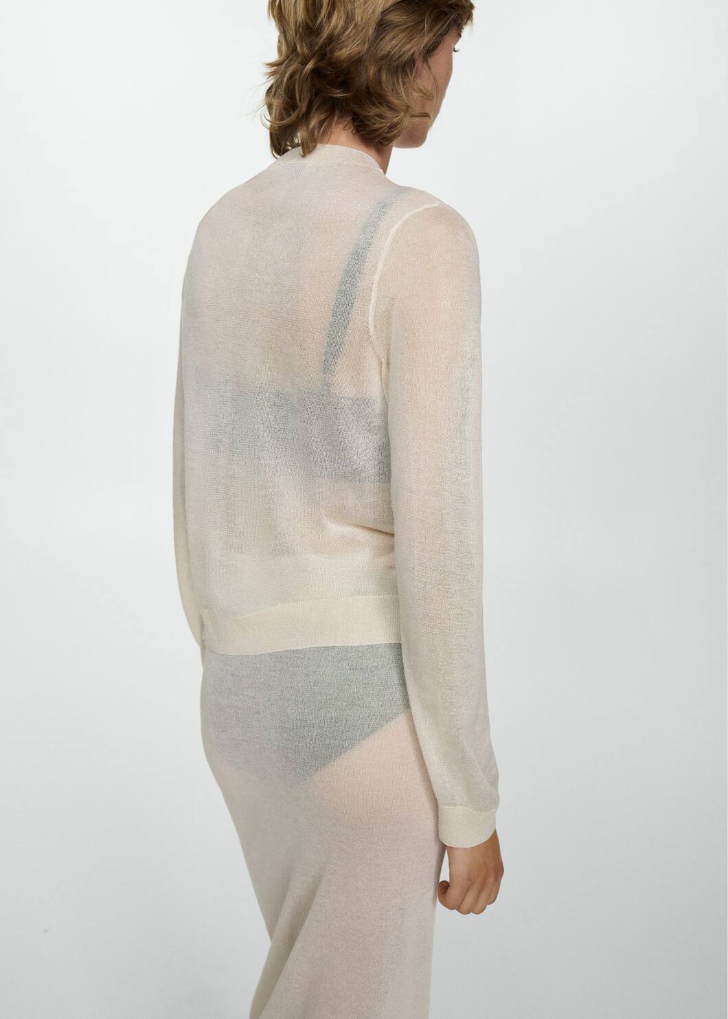 Semi transparent knitted cardigan