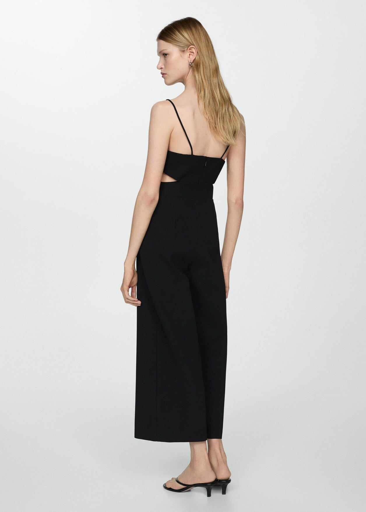 Strap jumpsuit with side slits