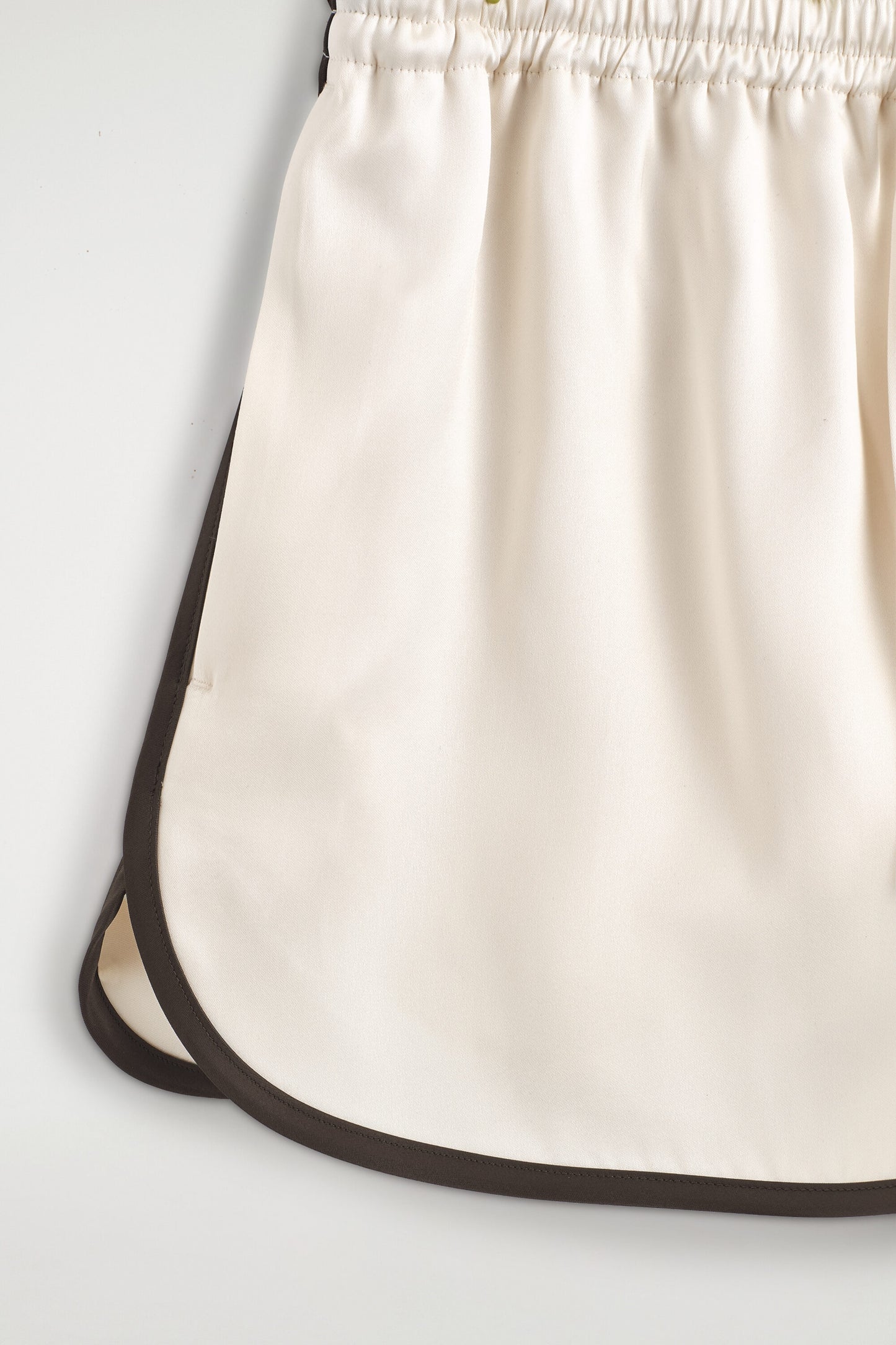 Contrast-piped satin track shorts