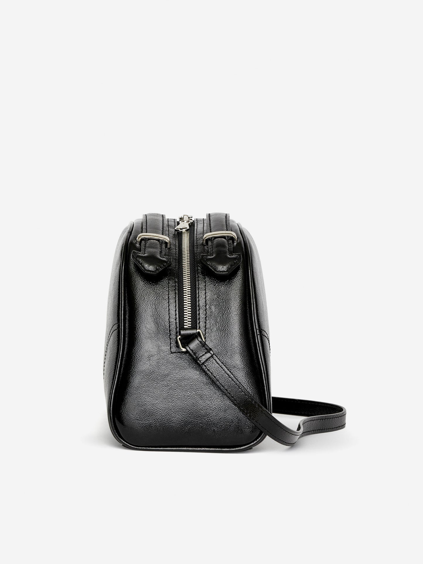 Lacquered Leather Crossbody Bag