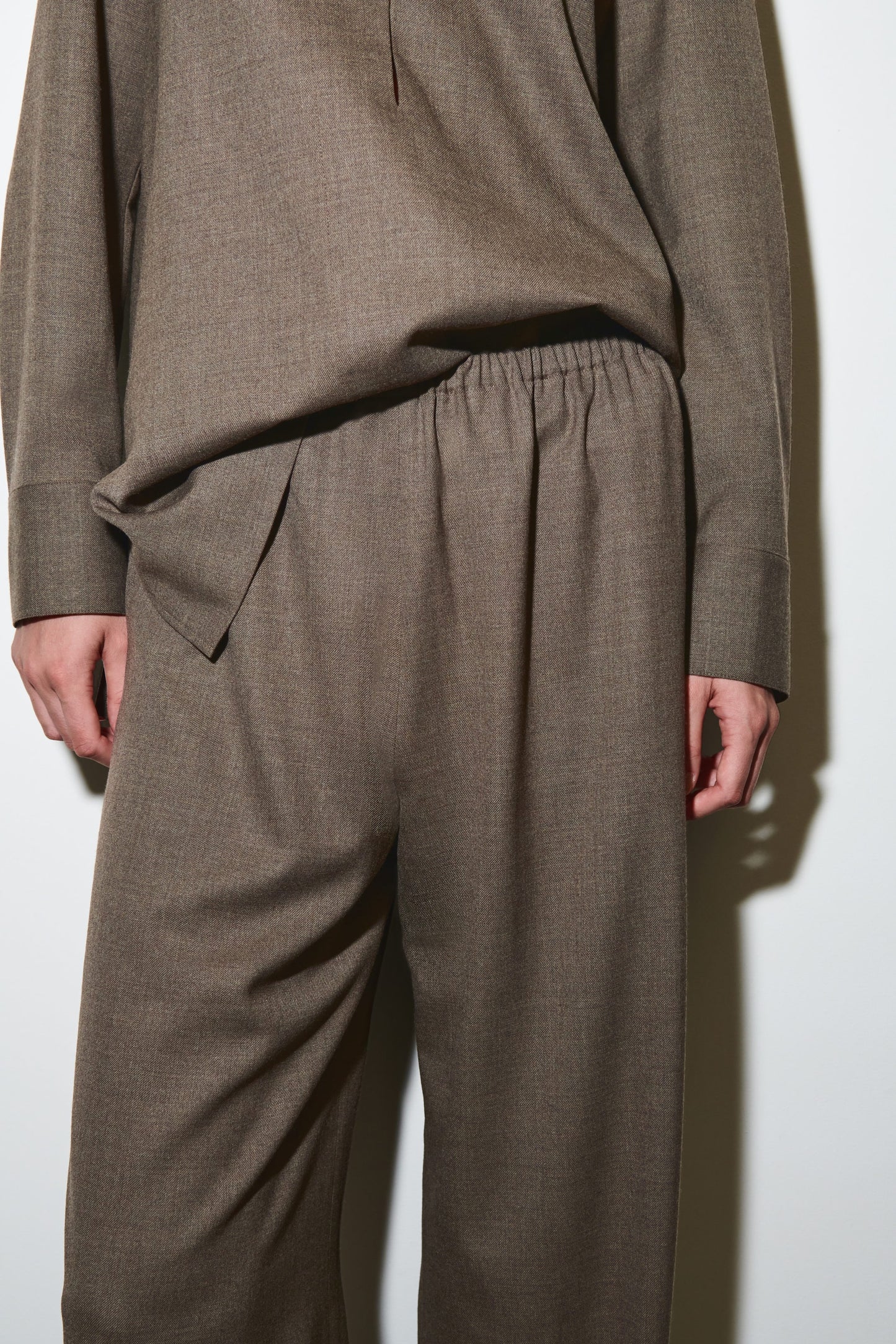 Wool-Blend Wide-Leg Trousers