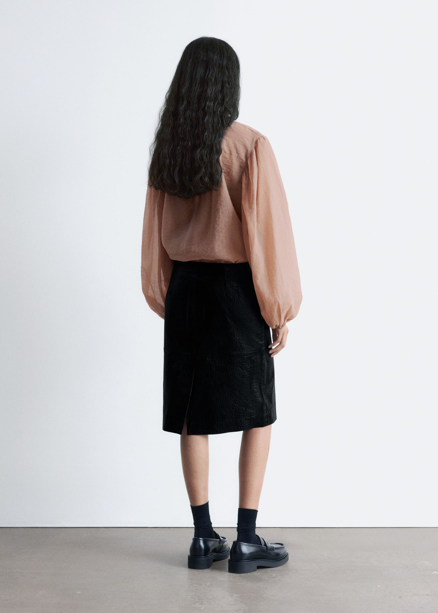 Puff-Sleeve Bow-Detail Blouse