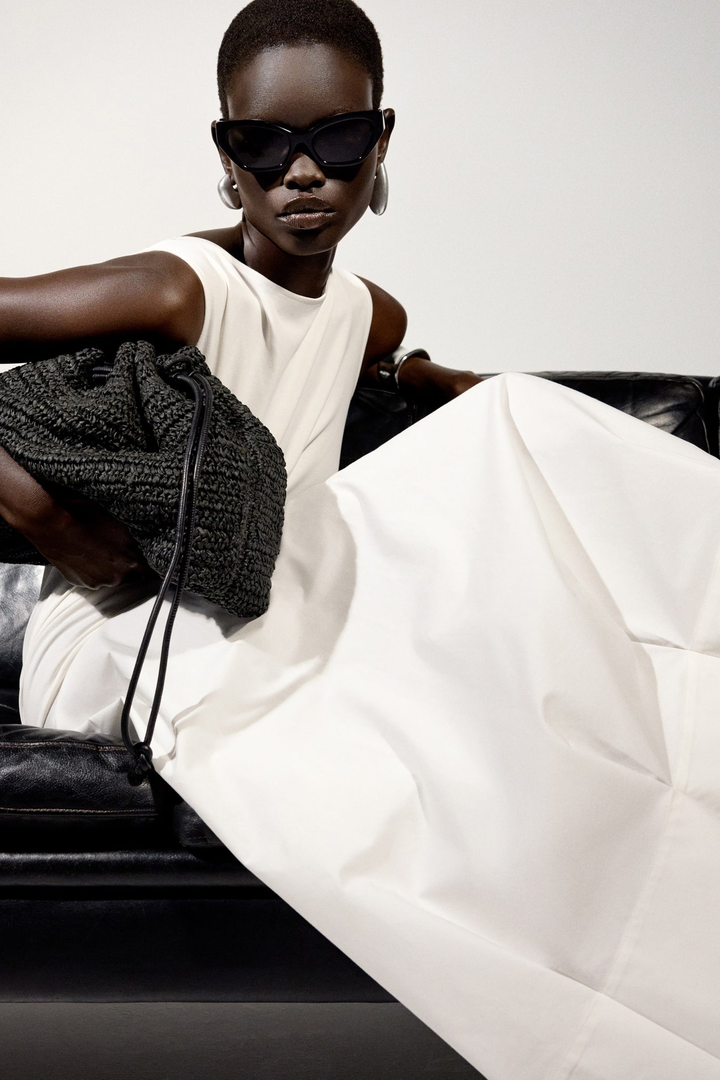 Boat-Neck Cotton A-Line Midi Dress