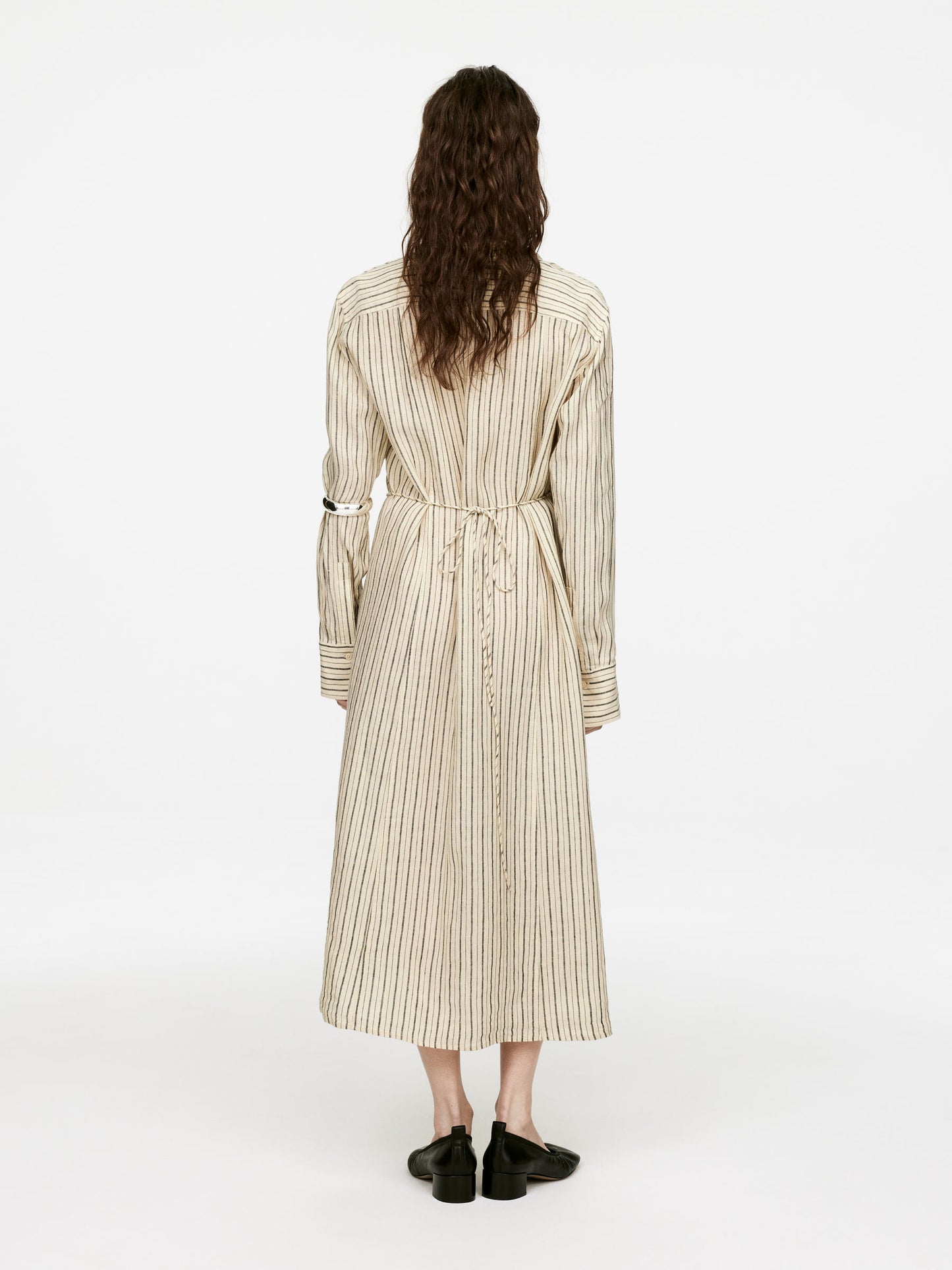 Wrap-Detail Linen Dress