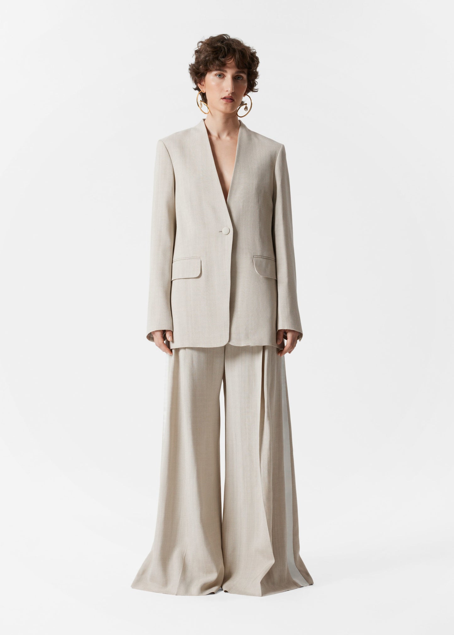 Wide Press-Crease Trousers
