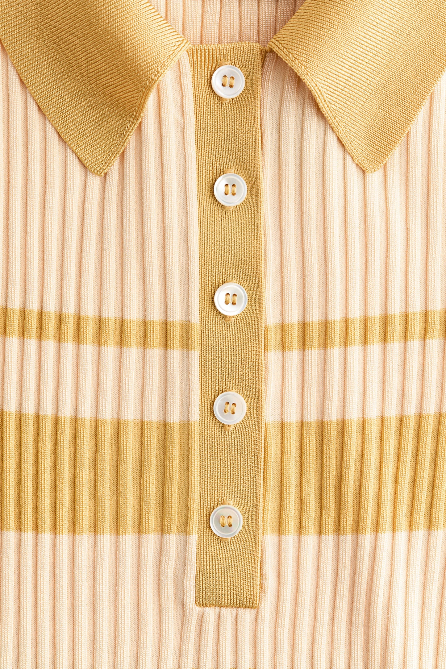 Striped Rib-knit polo shirt