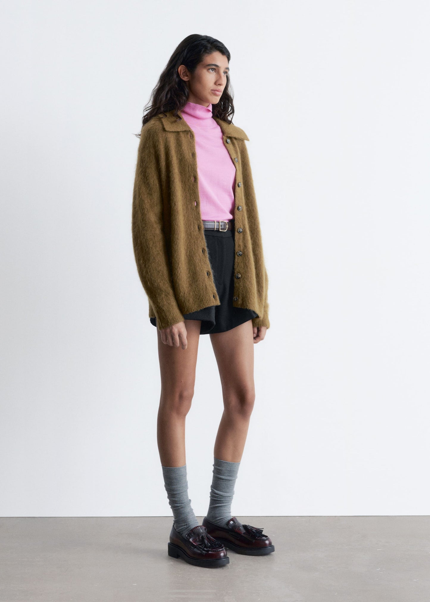 Brushed-Knit Oversized Cardigan