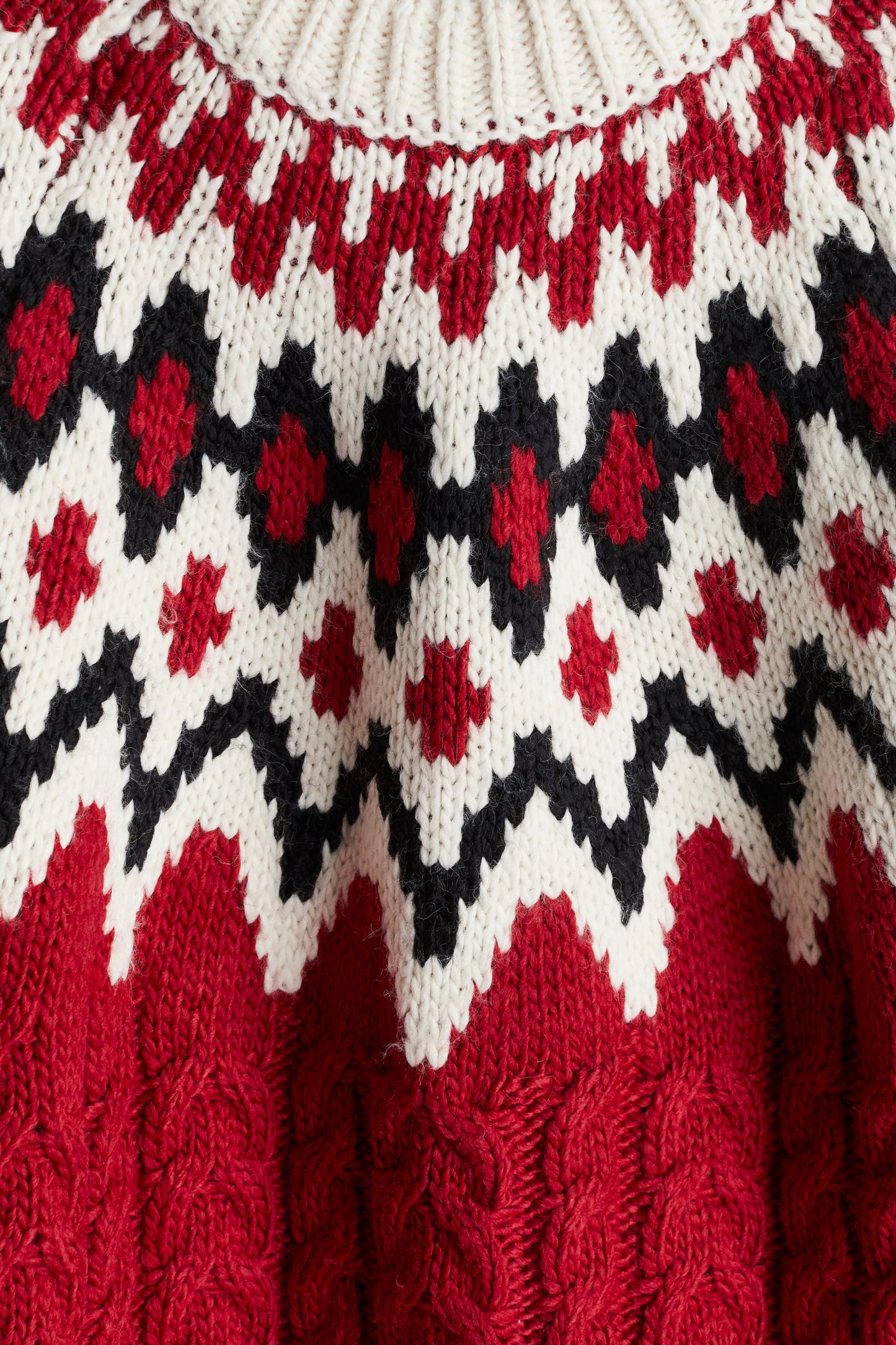 Mixed-knit jumper