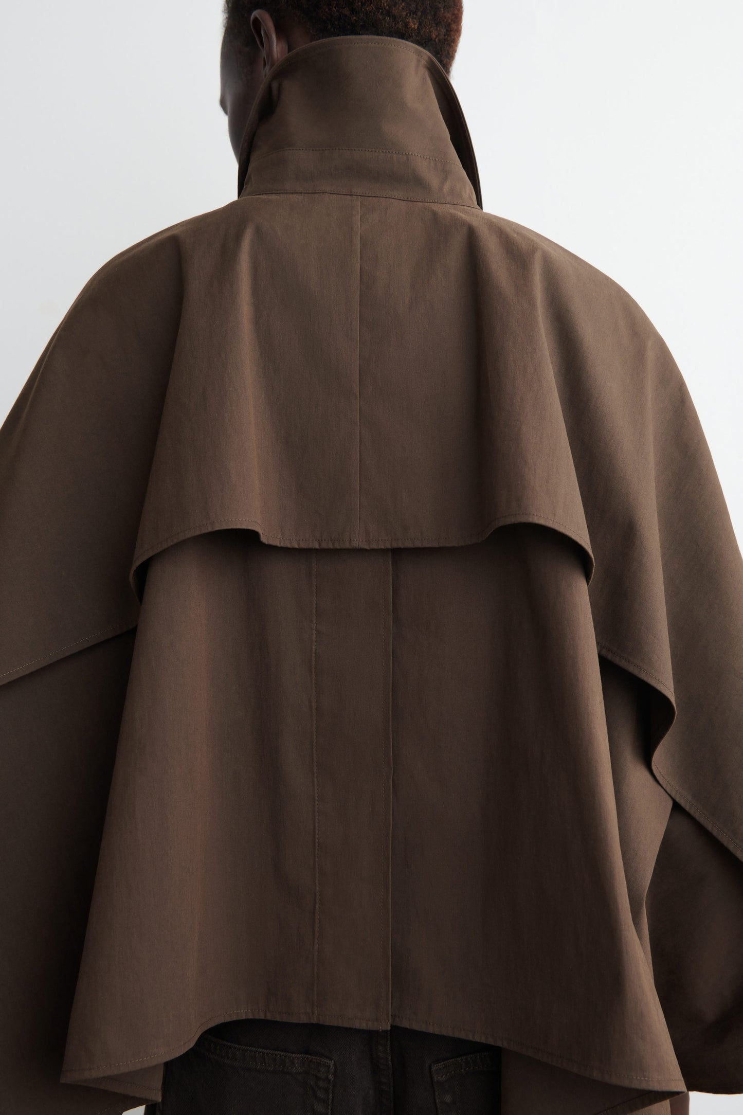 Cropped Trench Coat Cape