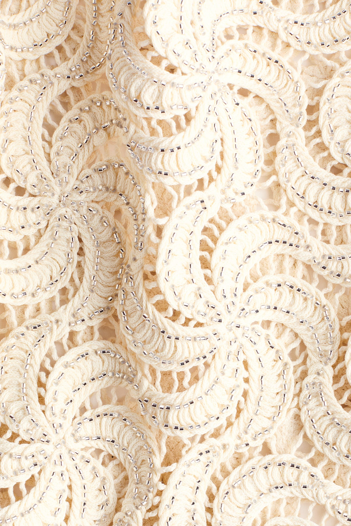 Beaded crochet-look halterneck top