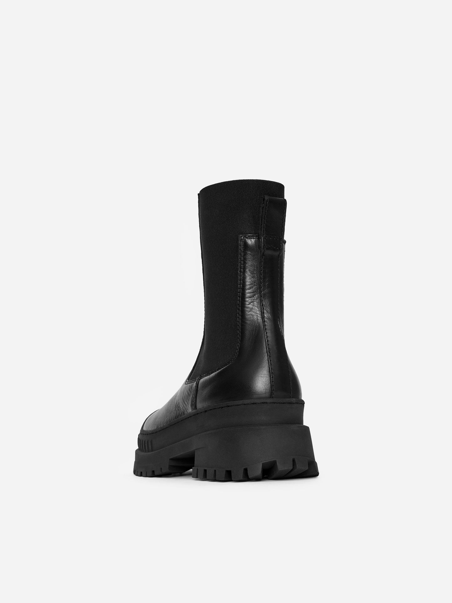 Chunky Leather Ankle Boots