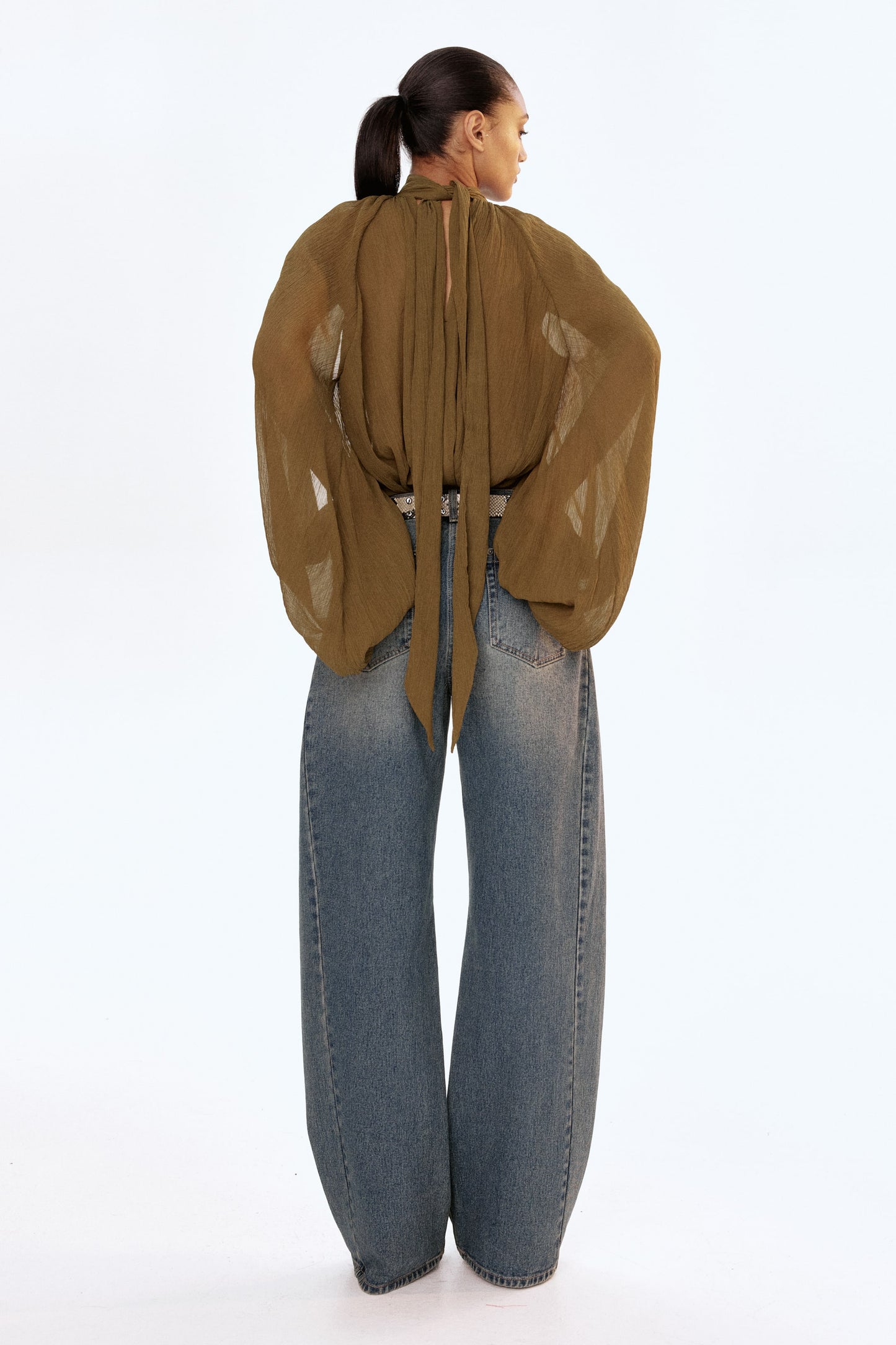 Tie-neck blouse