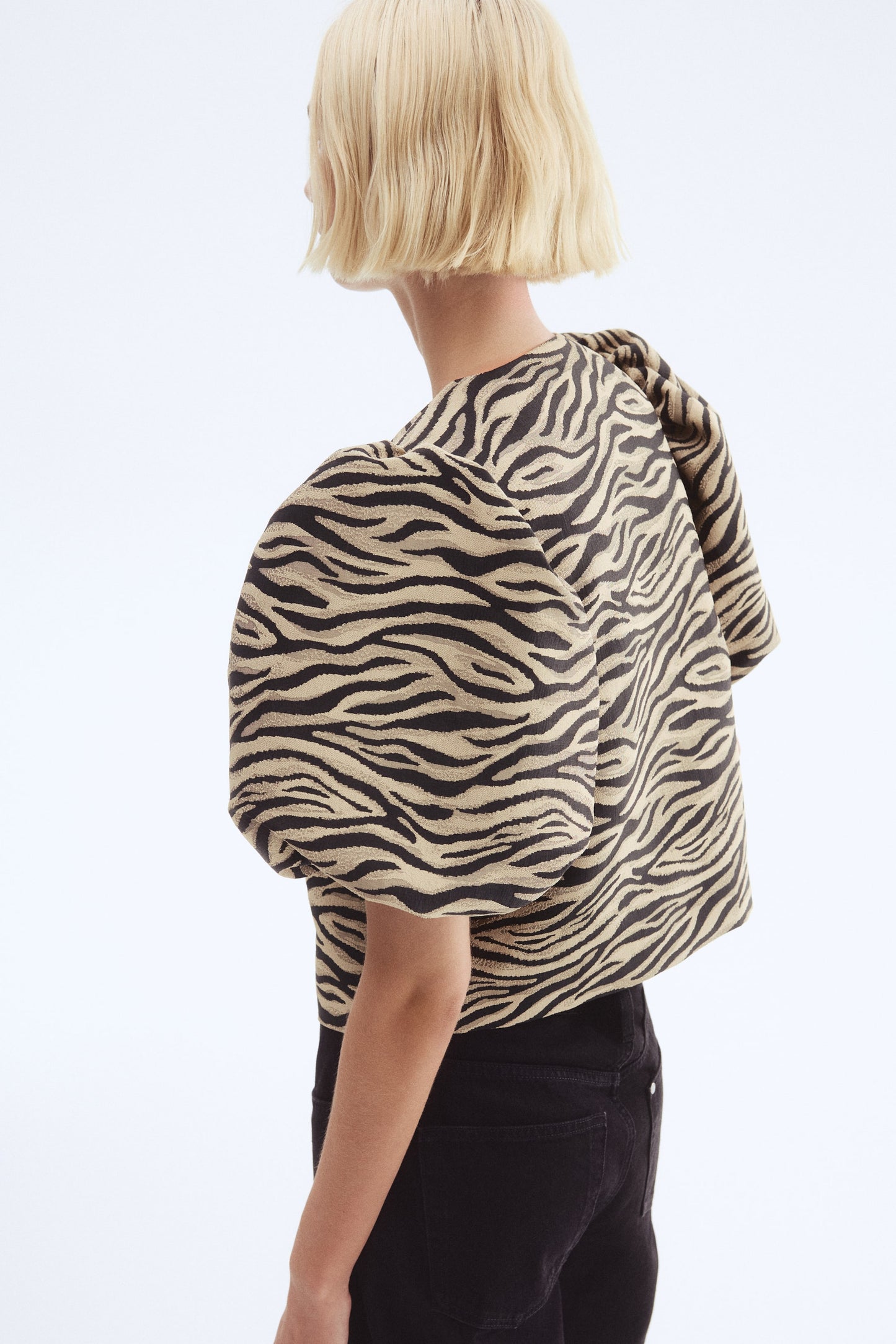 Balloon-sleeved blouse