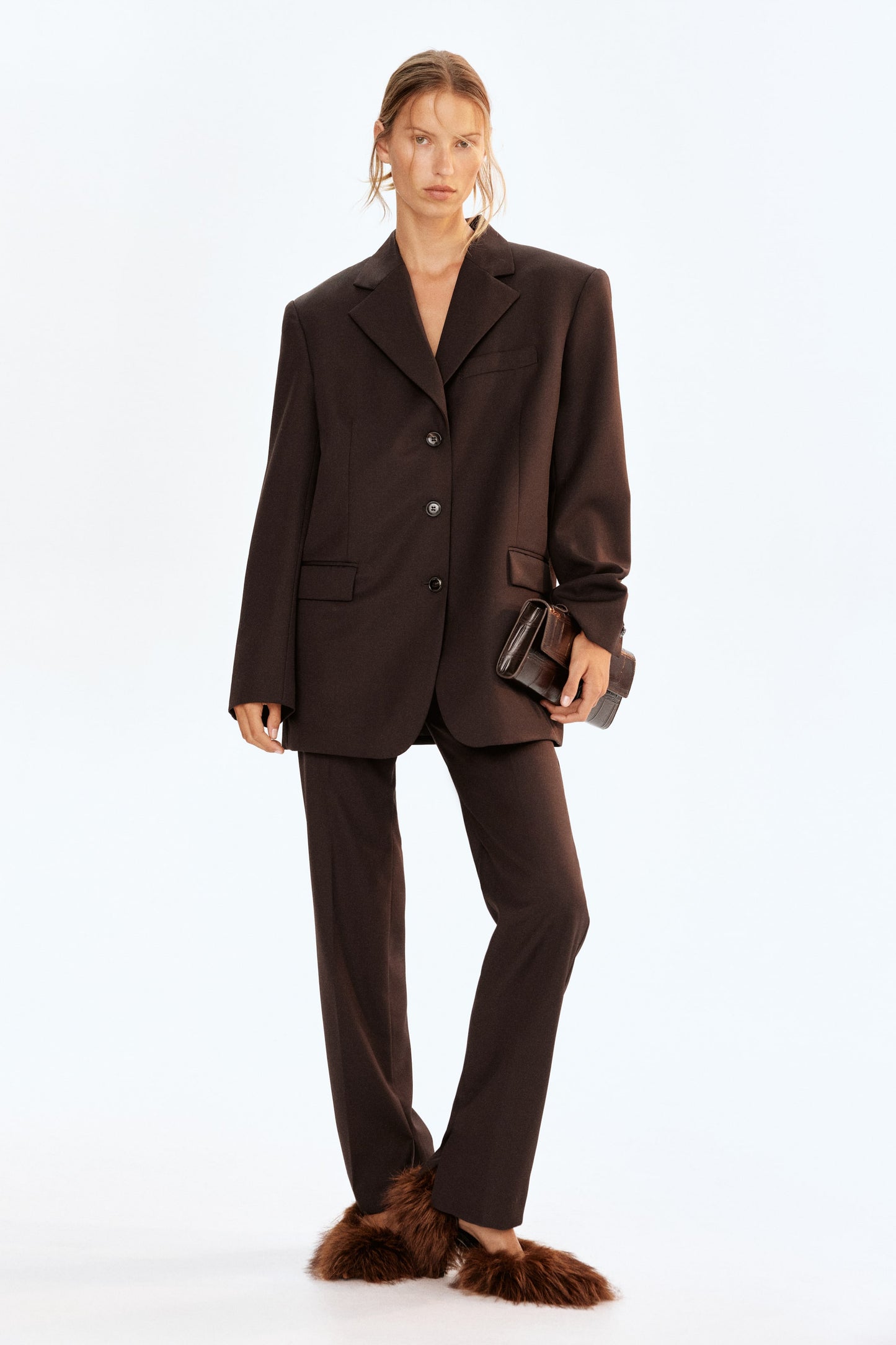 Oversized wool-blend blazer