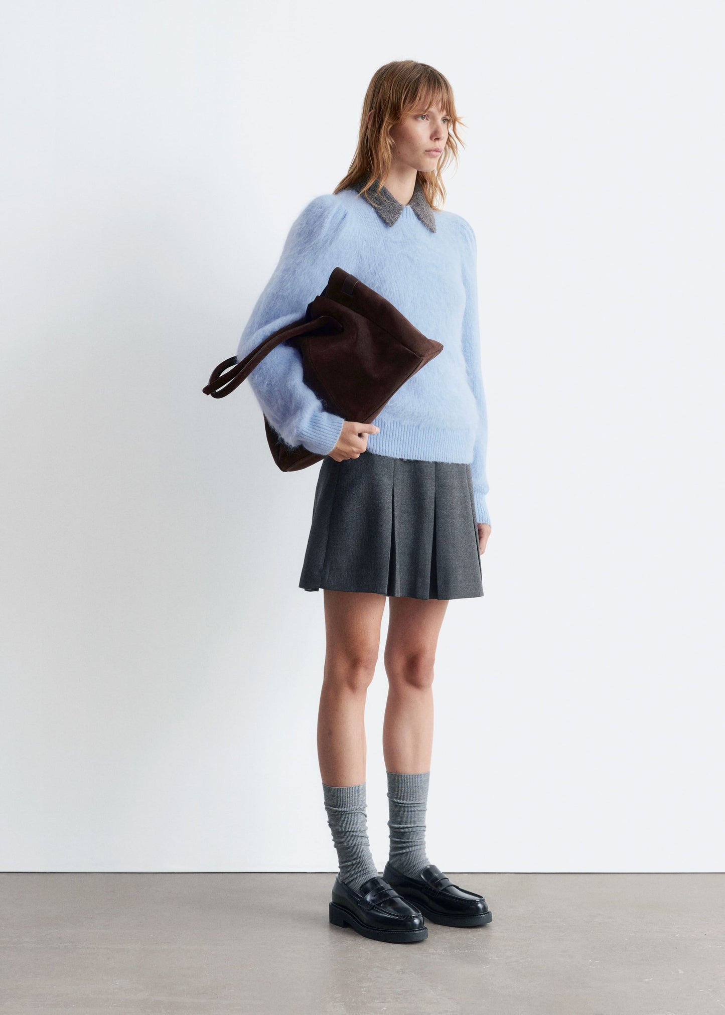 Mohair-Blend Puff-Sleeve Jumper